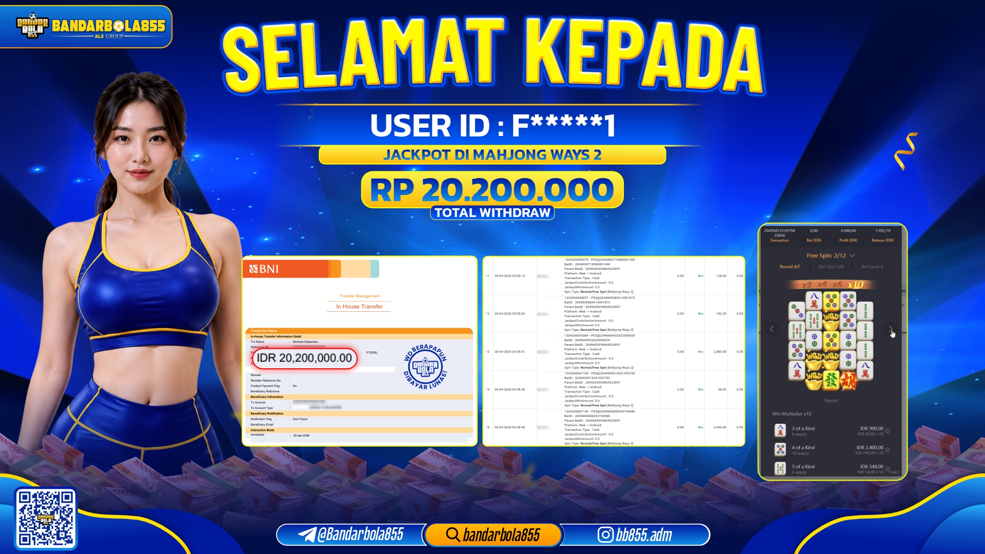 🎖 JACKPOT BANDARBOLA855 DI MAHJONG WAYS 2 Rp20.200.000🎖