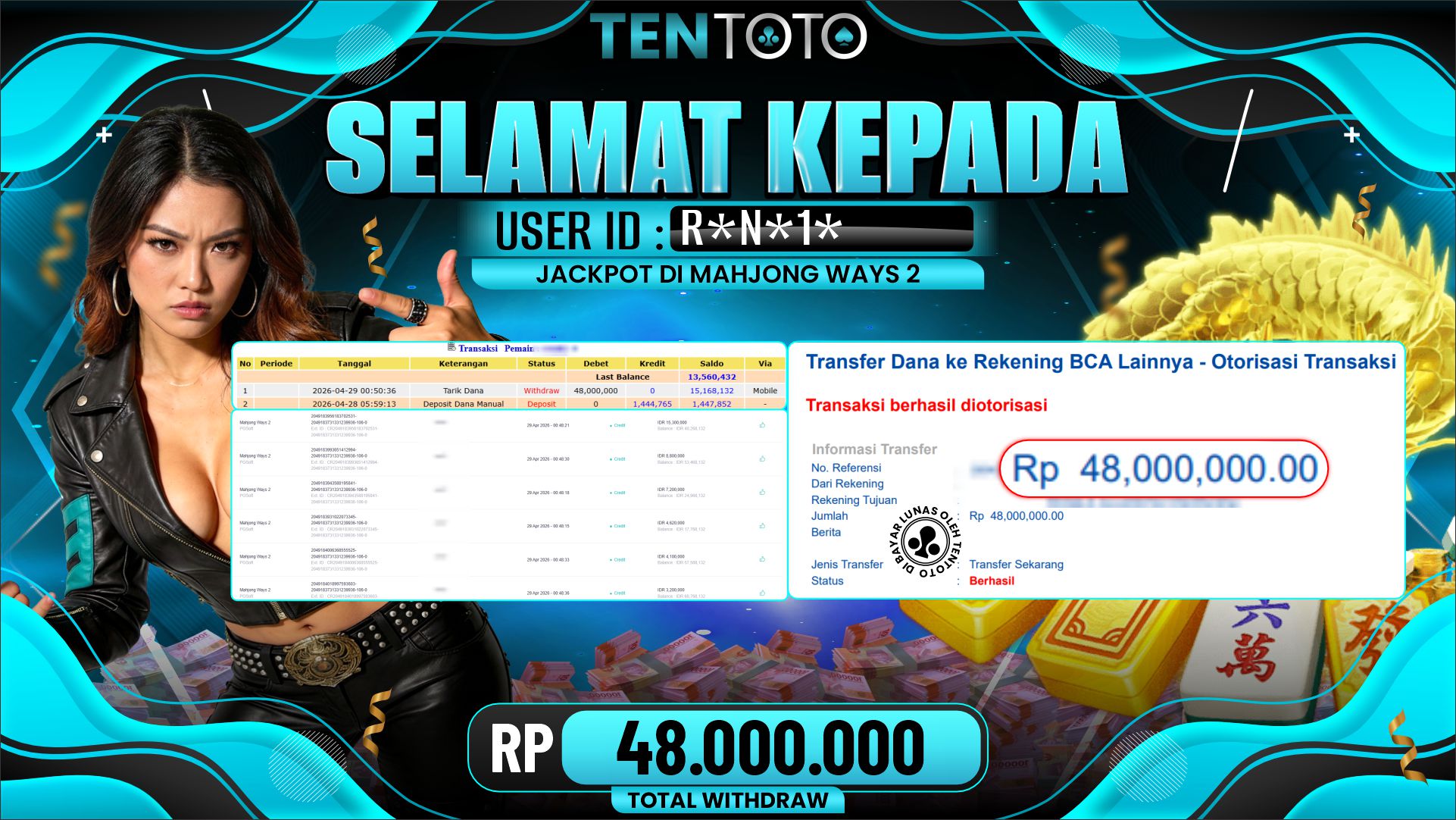 TENTOTO Mahjong Ways 2 Rp. 48.000.000,- LUNAS