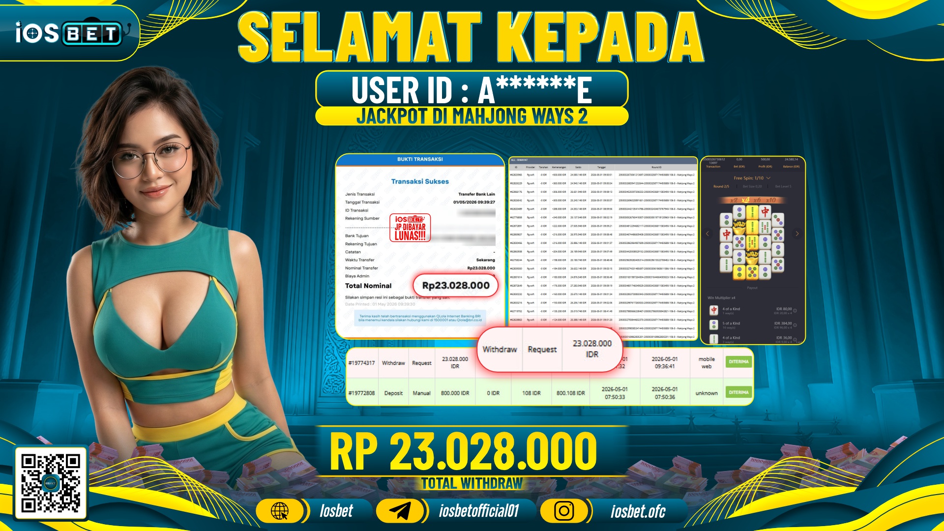 Bukti Pembayaran LUNAS SLOT GAME GACOR  Rp.23.028.000
