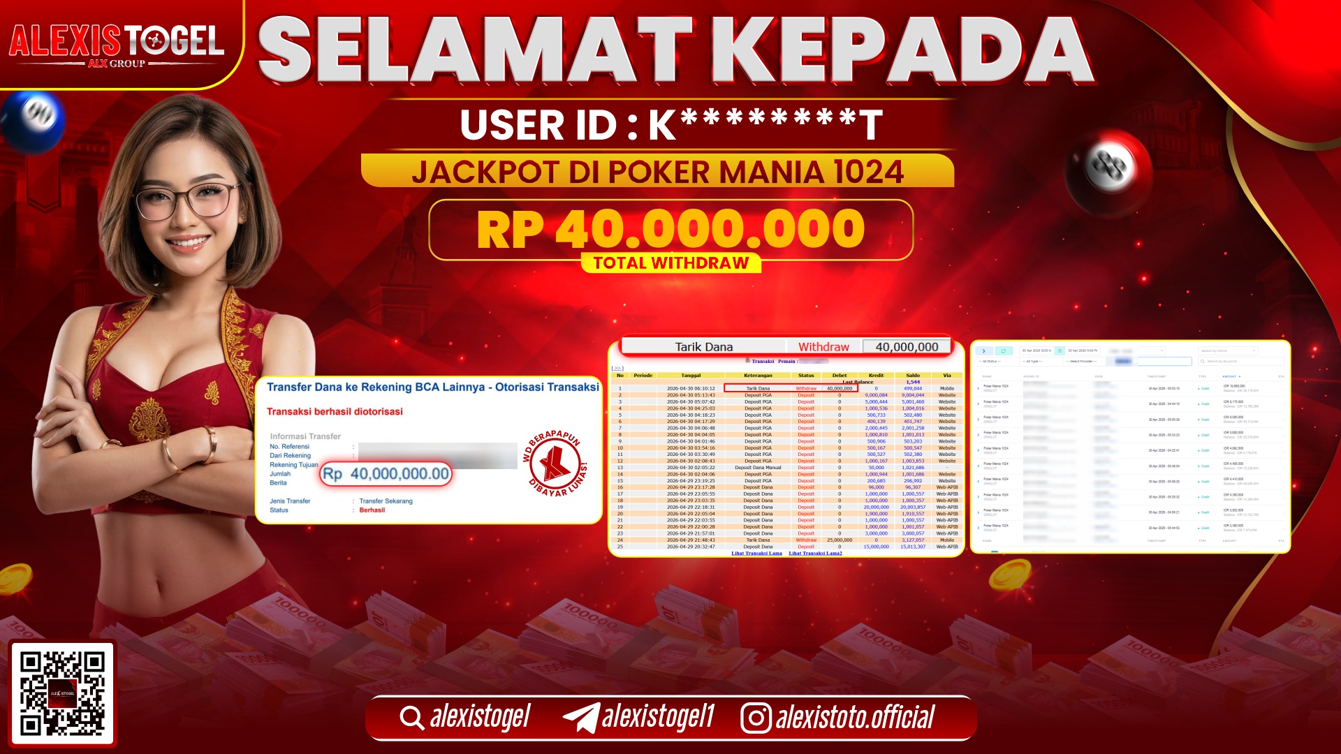 ALEXISTOGEL JACKPOT DI POKER MANIA 1024 RP.40.000.000,- LUNAS