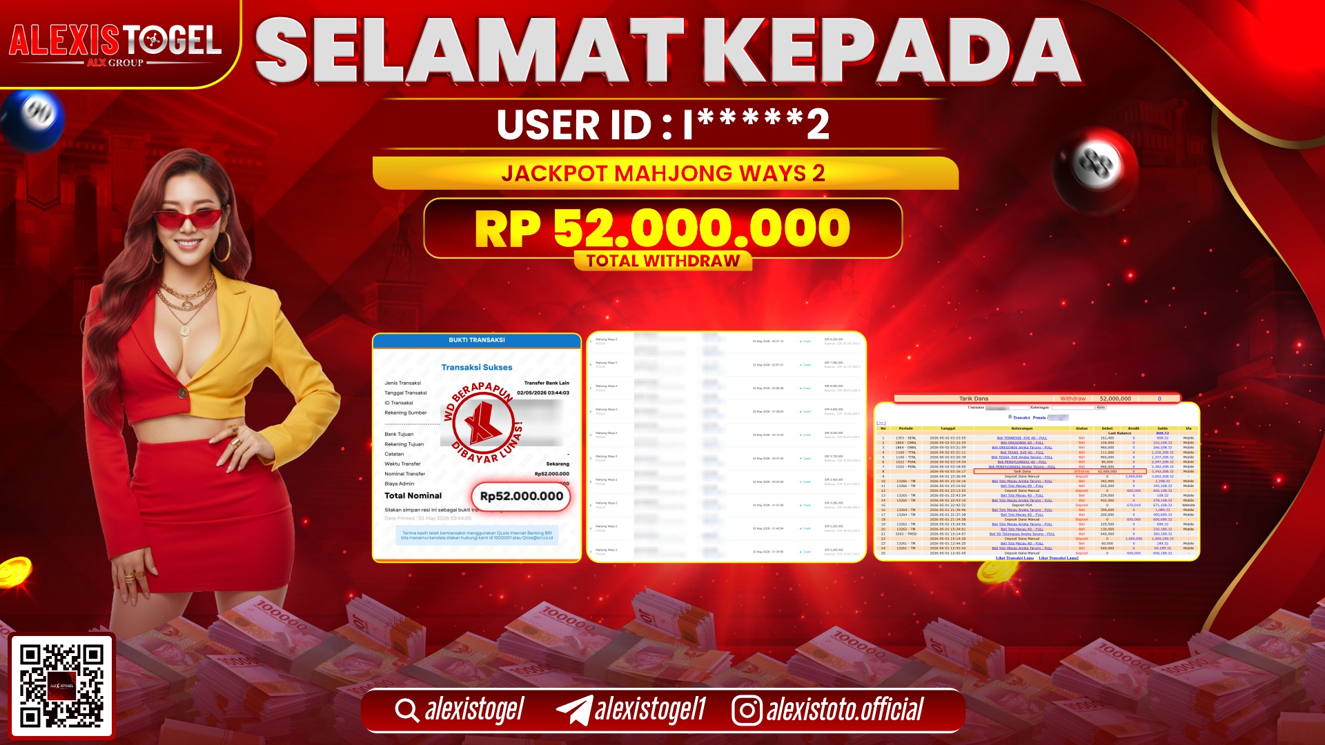ALEXISTOGEL JACKPOT DI MAHJONG WAYS 2 RP.52.000.000,- LUNAS