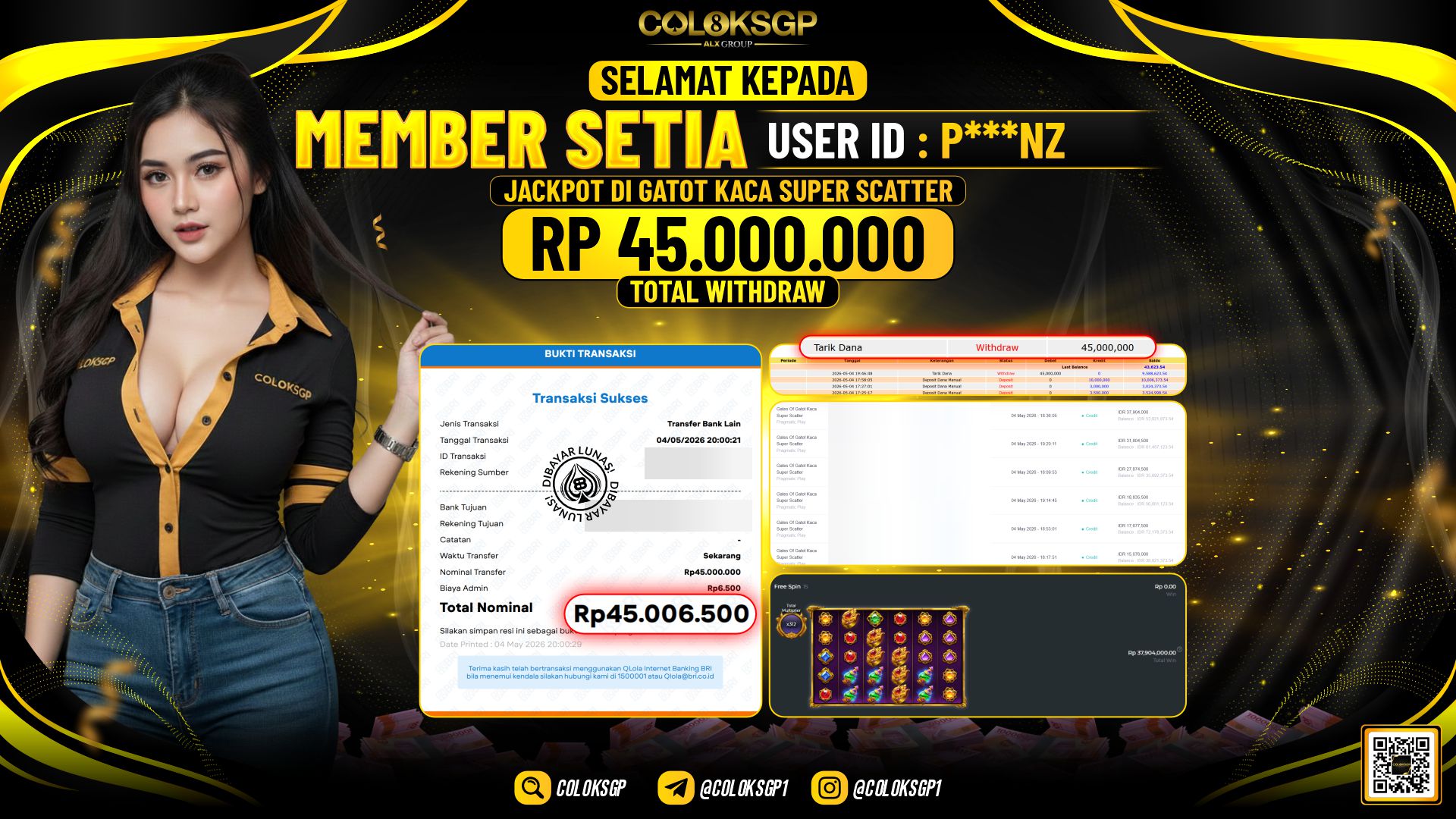 COLOKSGP JACKPOT PRAGMATIC PLAY - GATOT KACA SUPER SCATTER