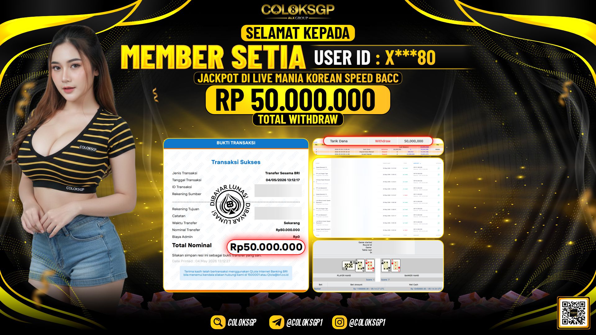 COLOKSGP JACKPOT PRAGMATIC LIVE DEALER - LIVE MANIA KOREAN SPEED BACCARAT