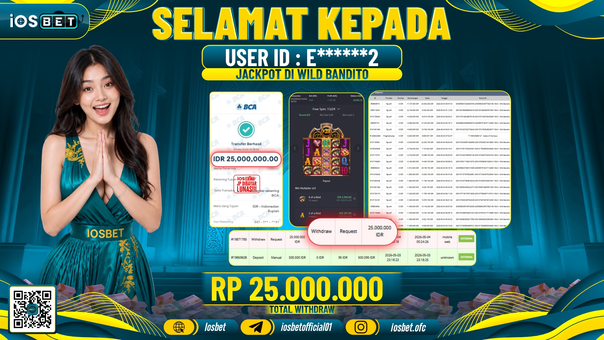 Bukti Pembayaran LUNAS SLOT GAME GACOR  Rp.25.000.000