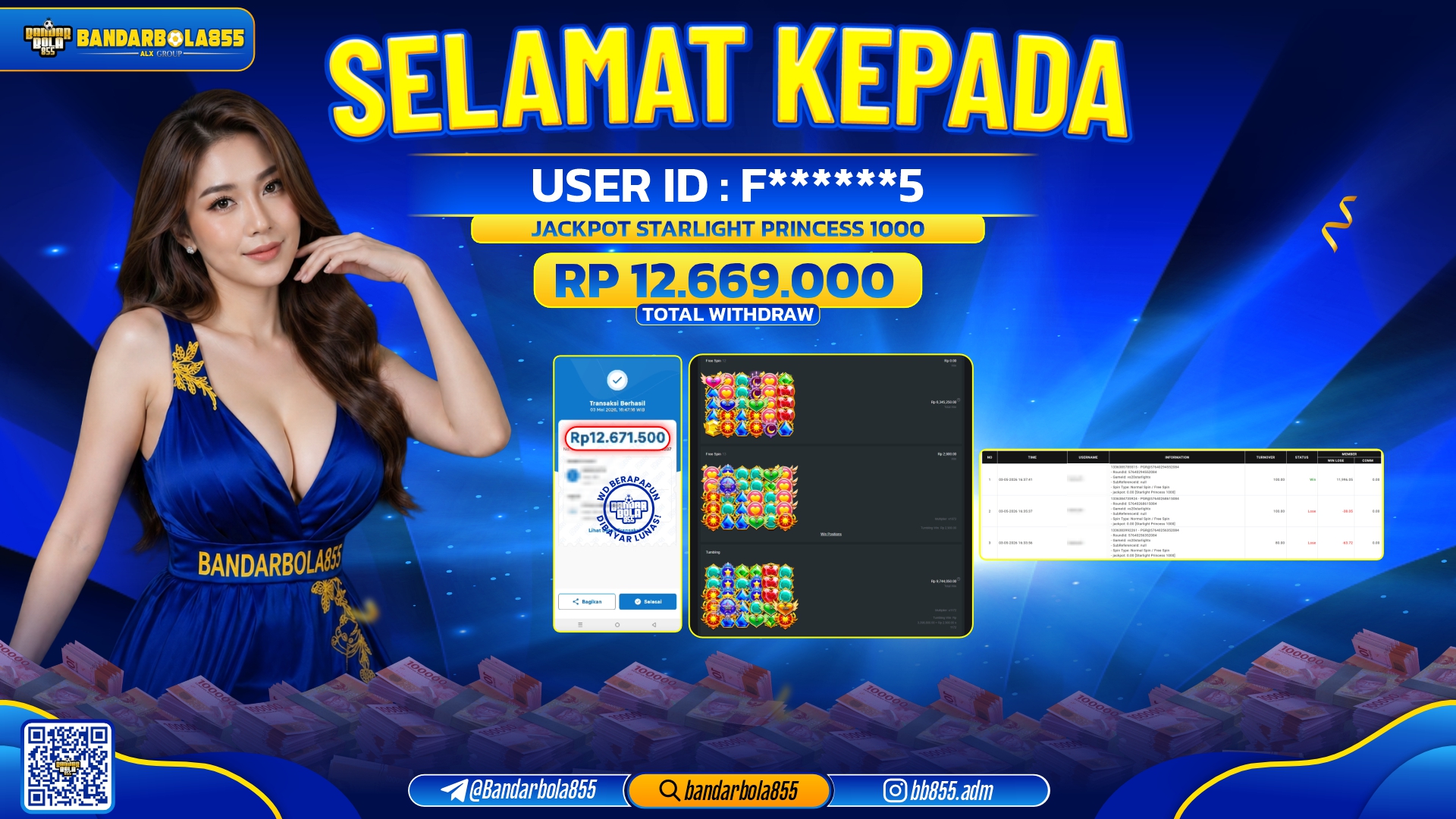 🎖 JACKPOT BANDARBOLA855 DI STARLIGHT PRINCESS 1000 Rp12.669.000🎖