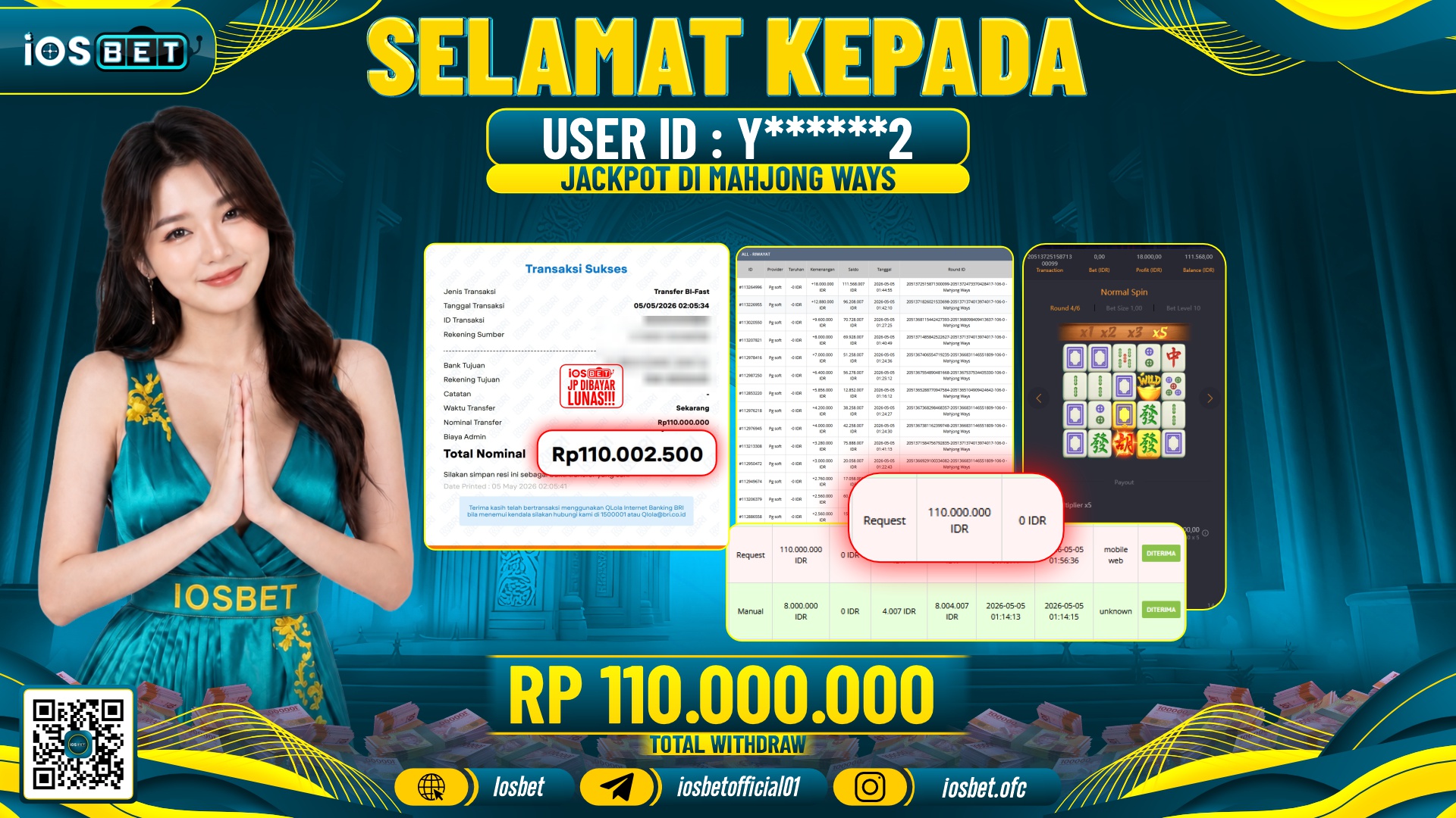 Bukti Pembayaran LUNAS SLOT GAME GACOR  Rp.110.000.000