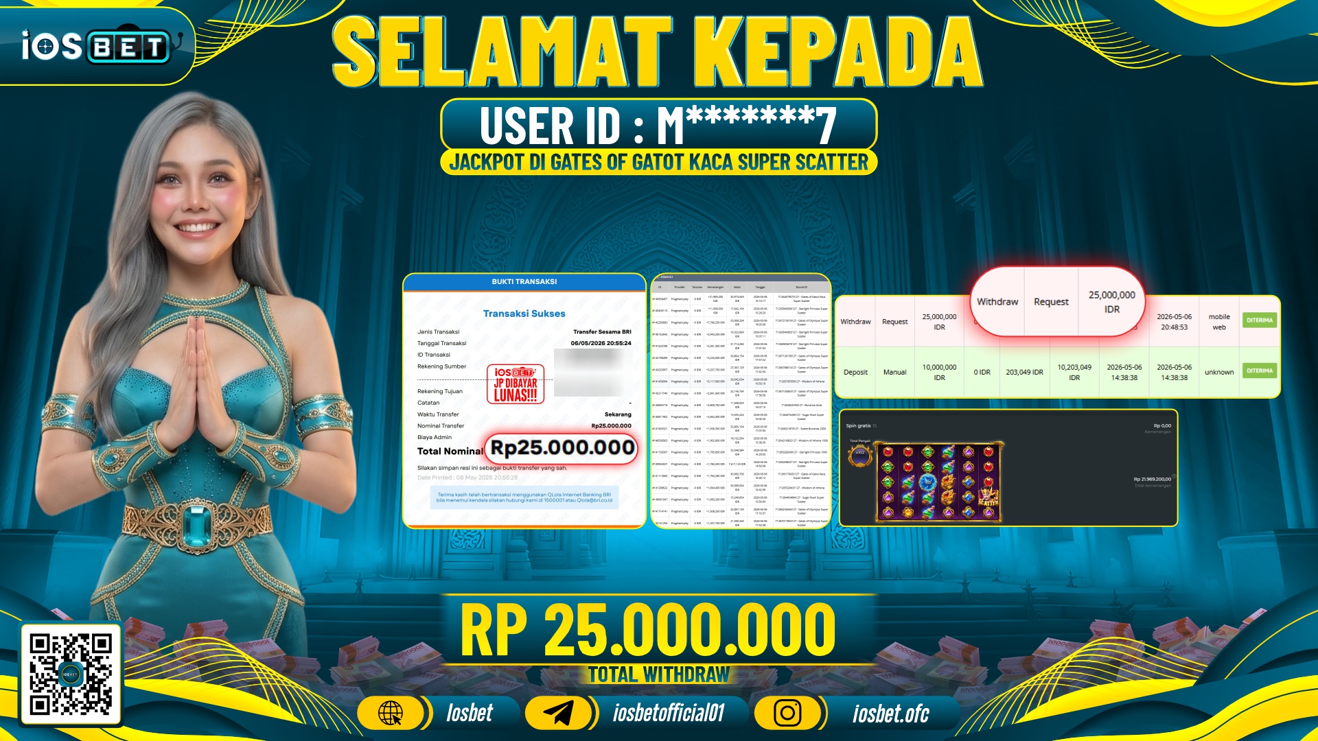 Bukti Pembayaran LUNAS SLOT GAME GACOR  Rp.25.000.000