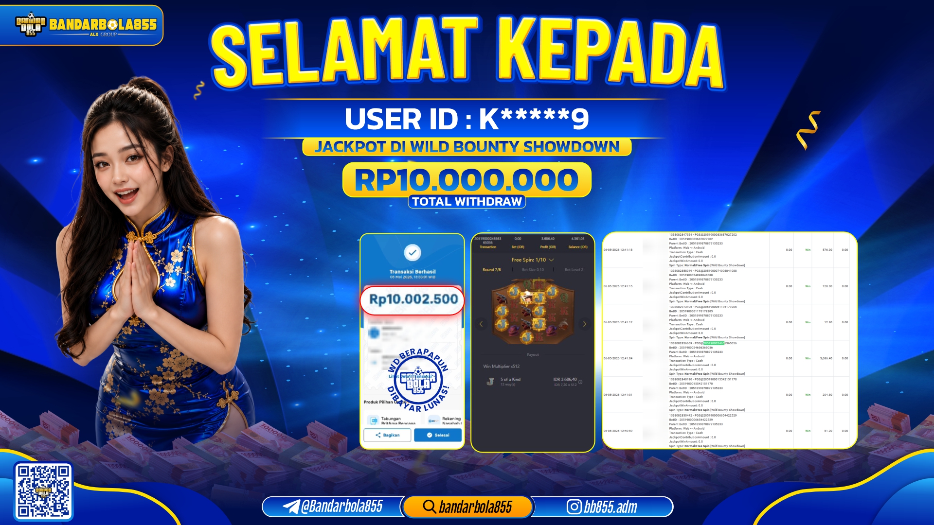 🎖 JACKPOT BANDARBOLA855 DI WILD BOUNTY SHOWDOWN Rp10.000.000🎖