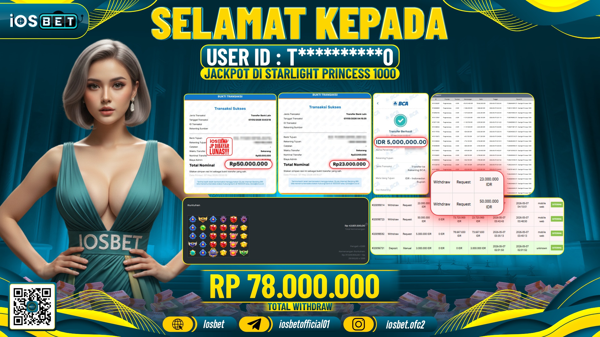 Bukti Pembayaran LUNAS SLOT GAME GACOR  Rp.78.000.000