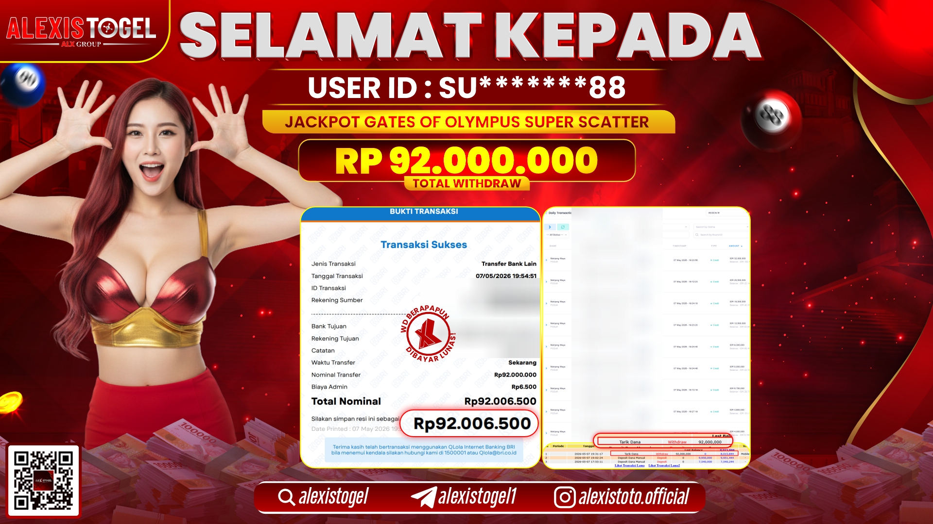 ALEXISTOGEL JACKPOT DI GATES OF OLYMPUS SUPER SCATTER RP.92.000.000,- LUNAS