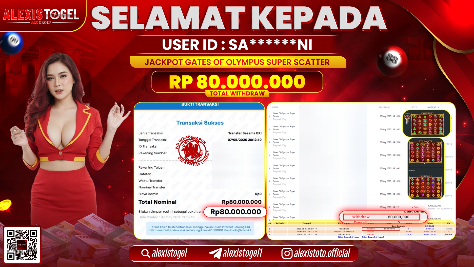 ALEXISTOGEL JACKPOT DI GATES OF OLYMPUS SUPER SCATTER RP.80.000.000,- LUNAS