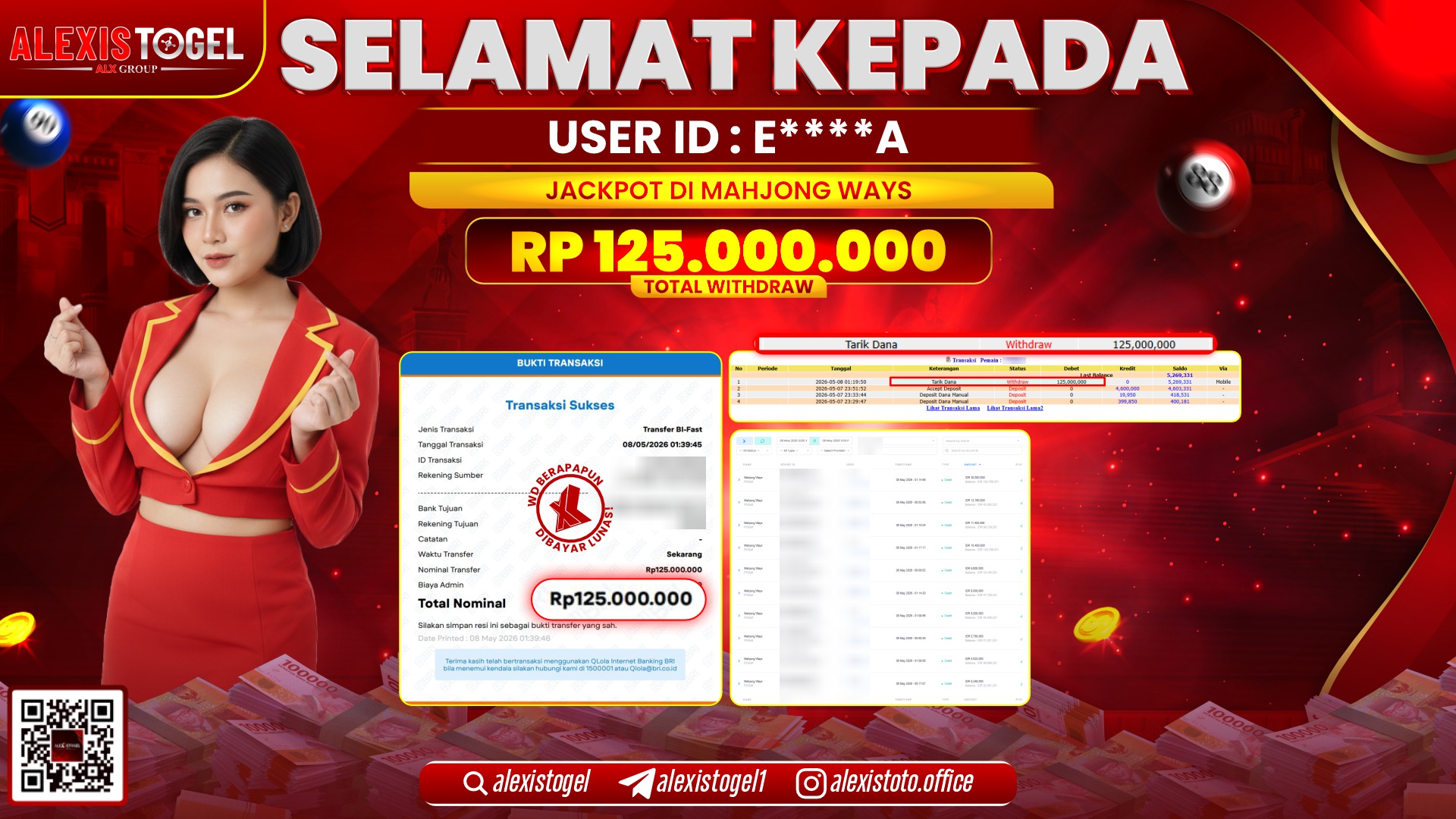 ALEXISTOGEL JACKPOT DI SLOT MAHJONG WAYS RP.125.000.000,- LUNAS