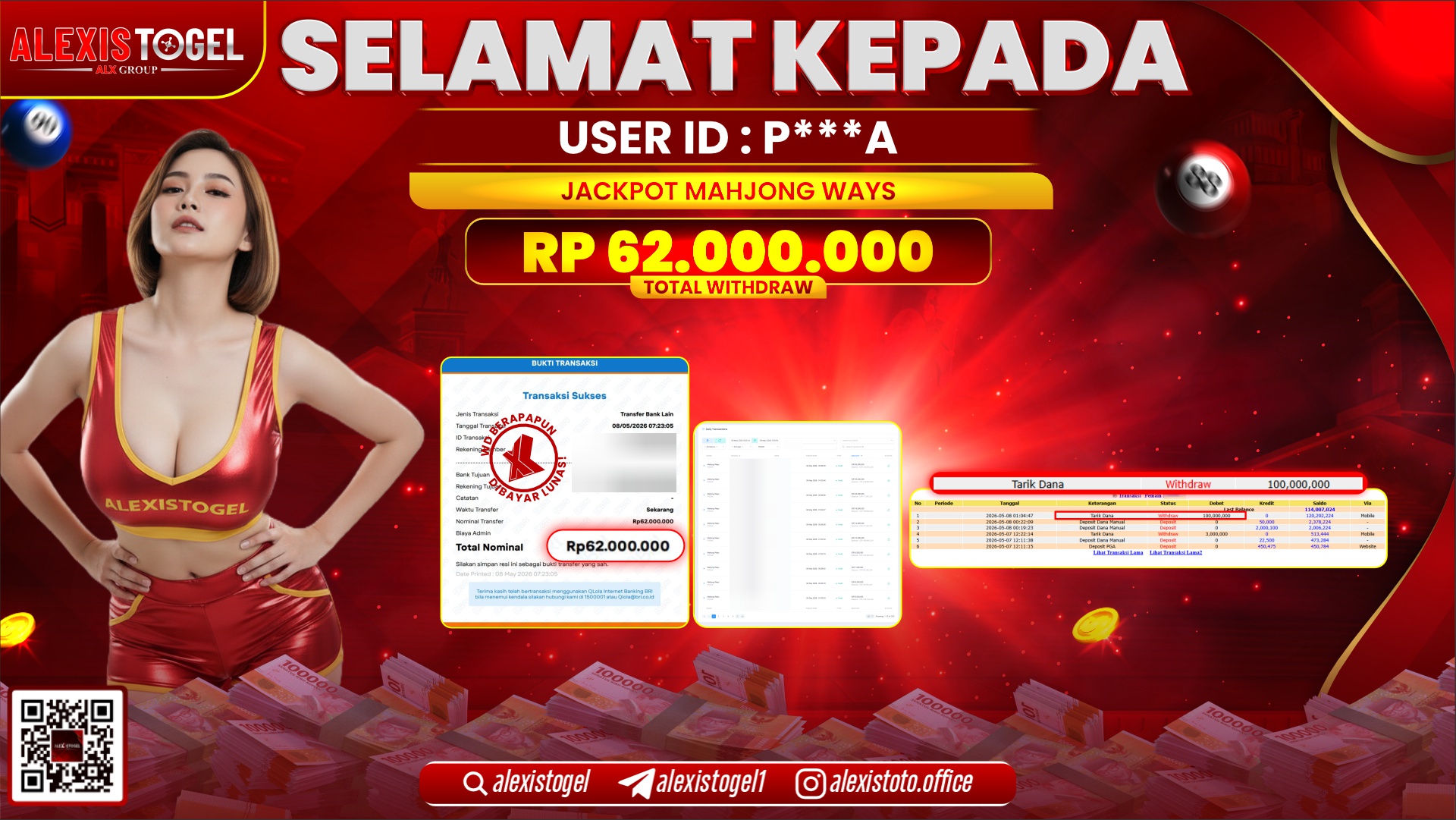 ALEXISTOGEL JACKPOT DI SLOT MAHJONG WAYS RP.62.000.000,- LUNAS