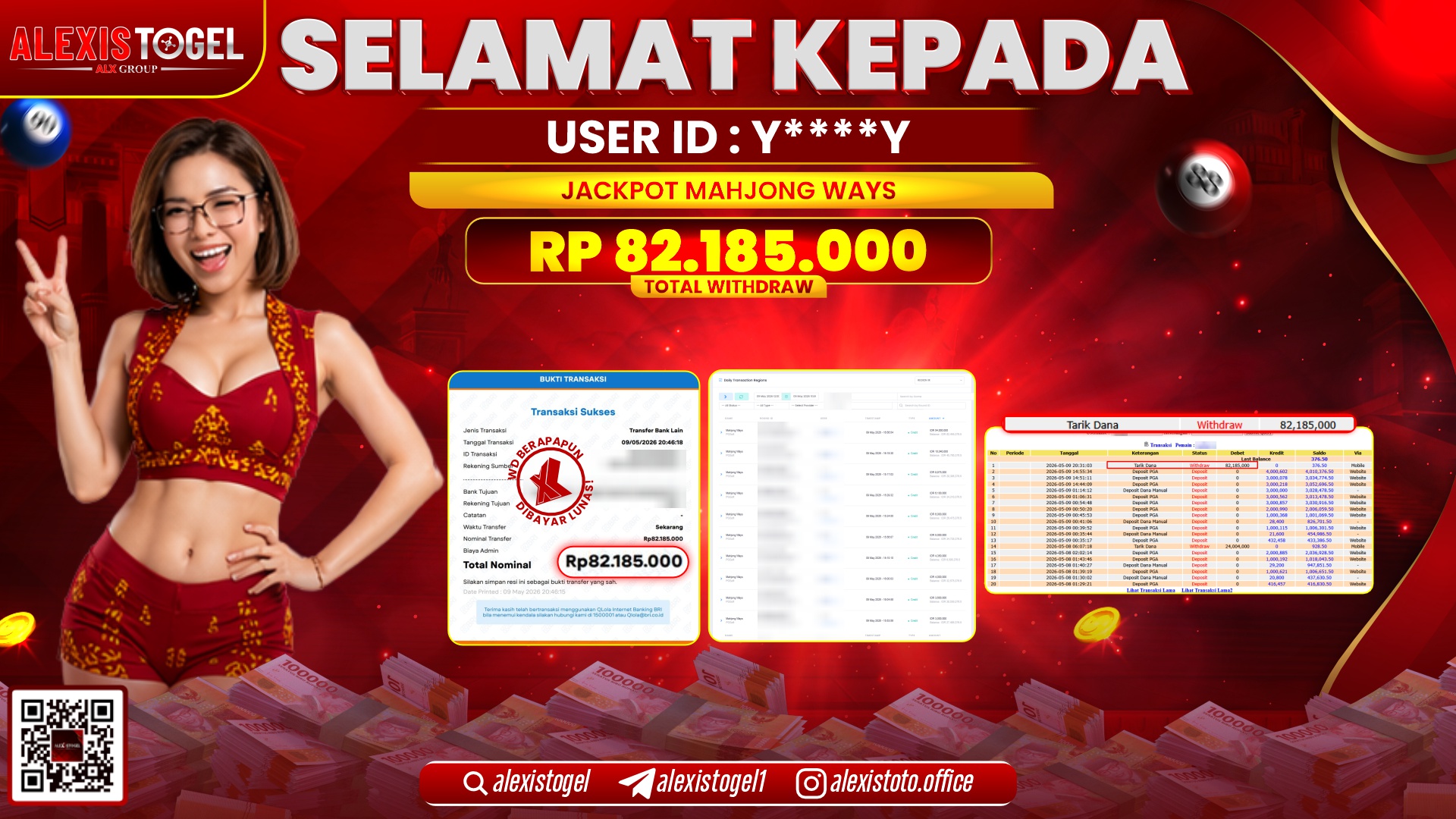 ALEXISTOGEL JACKPOT DI SLOT GAME MAHJONG WAYS RP.82.185.000,- LUNAS