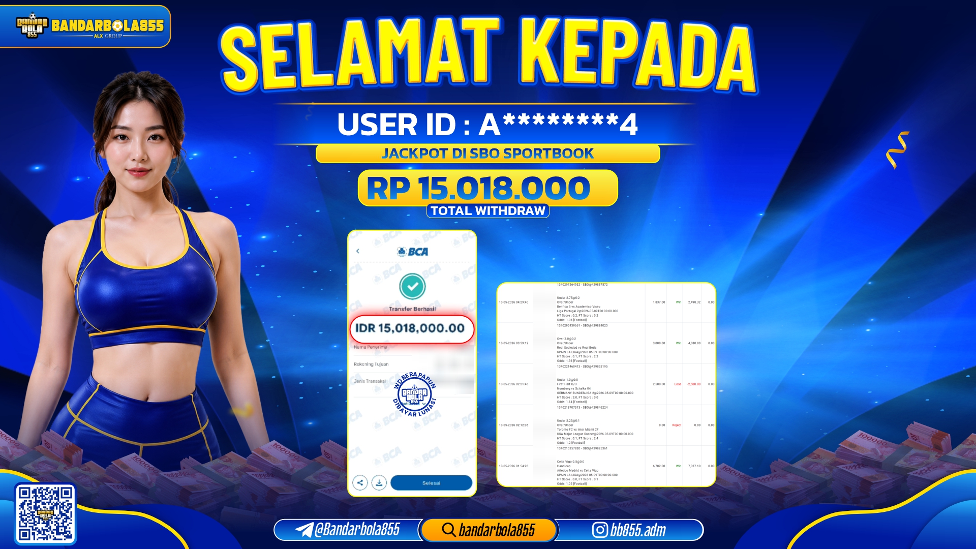 🎖 JACKPOT BANDARBOLA855 DI SBO SPORTBOOK Rp15.018.000🎖