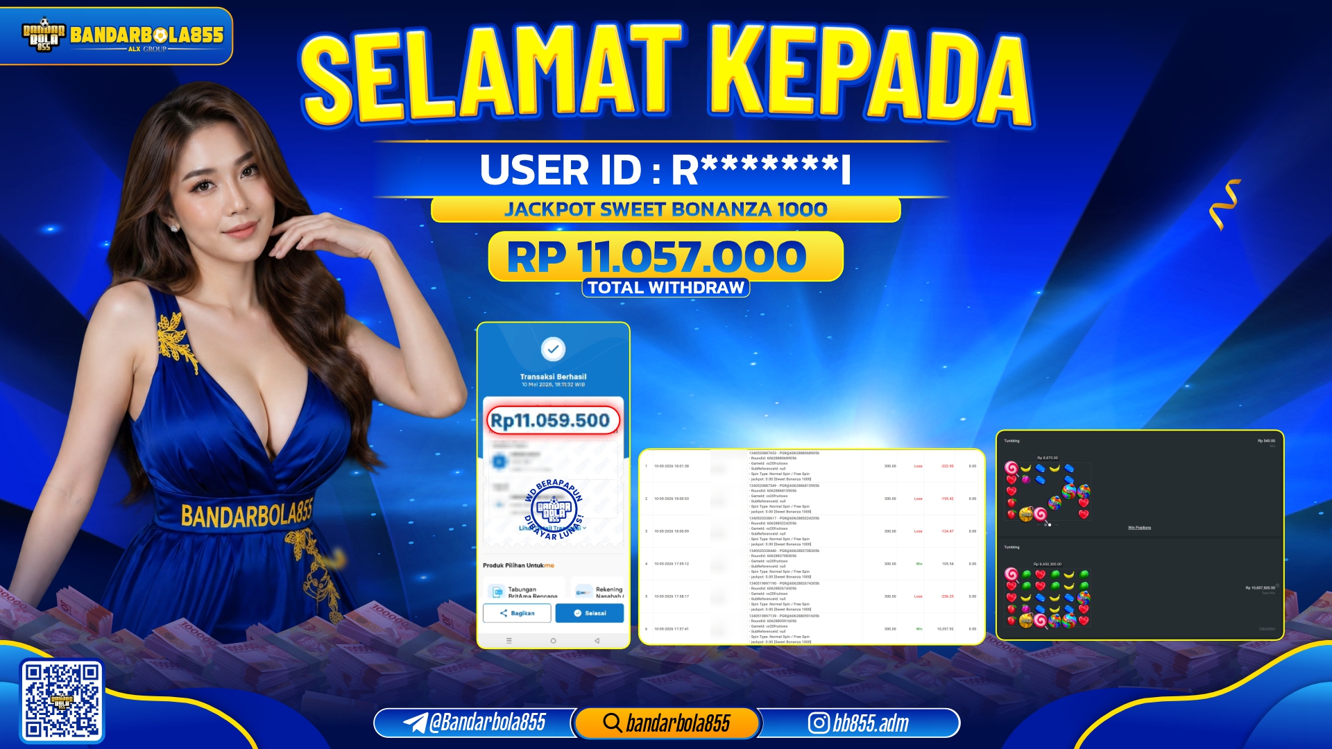 🎖 JACKPOT BANDARBOLA855 DI SWEET BONANZA 1000 Rp11.057.000🎖
