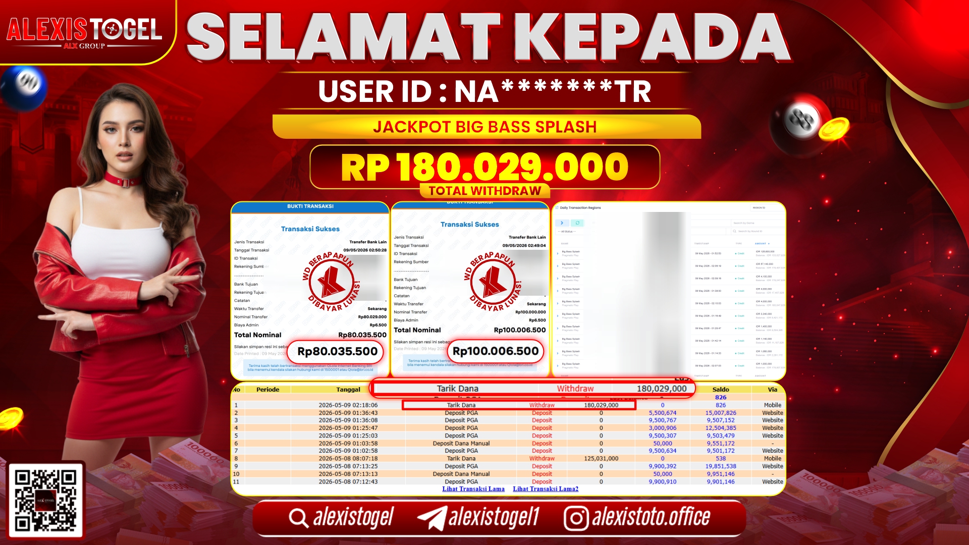 ALEXISTOGEL JACKPOT DI SLOT GAME BIG BASS SPLASH RP.180.029.000,- LUNAS