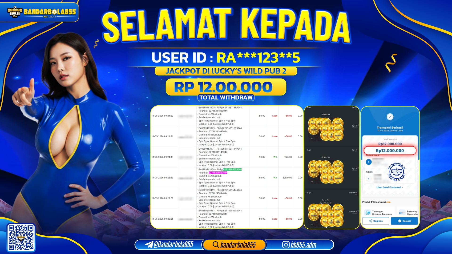 🎖 JACKPOT BANDARBOLA855 DI LUCKYS WILD PUB 2 Rp12.000.000🎖