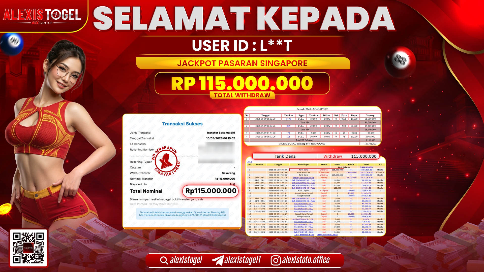 ALEXISTOGEL JACKPOT DI TOGEL PASARAN SINGAPORE RP.115.000.000,- LUNAS