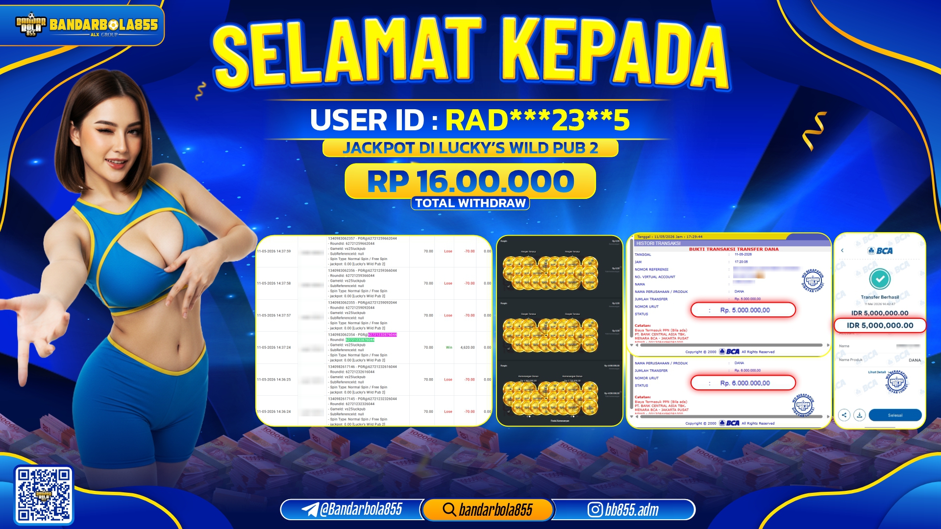 🎖 JACKPOT BANDARBOLA855 DI LUCKYS WILD PUB 2 Rp16.000.000🎖