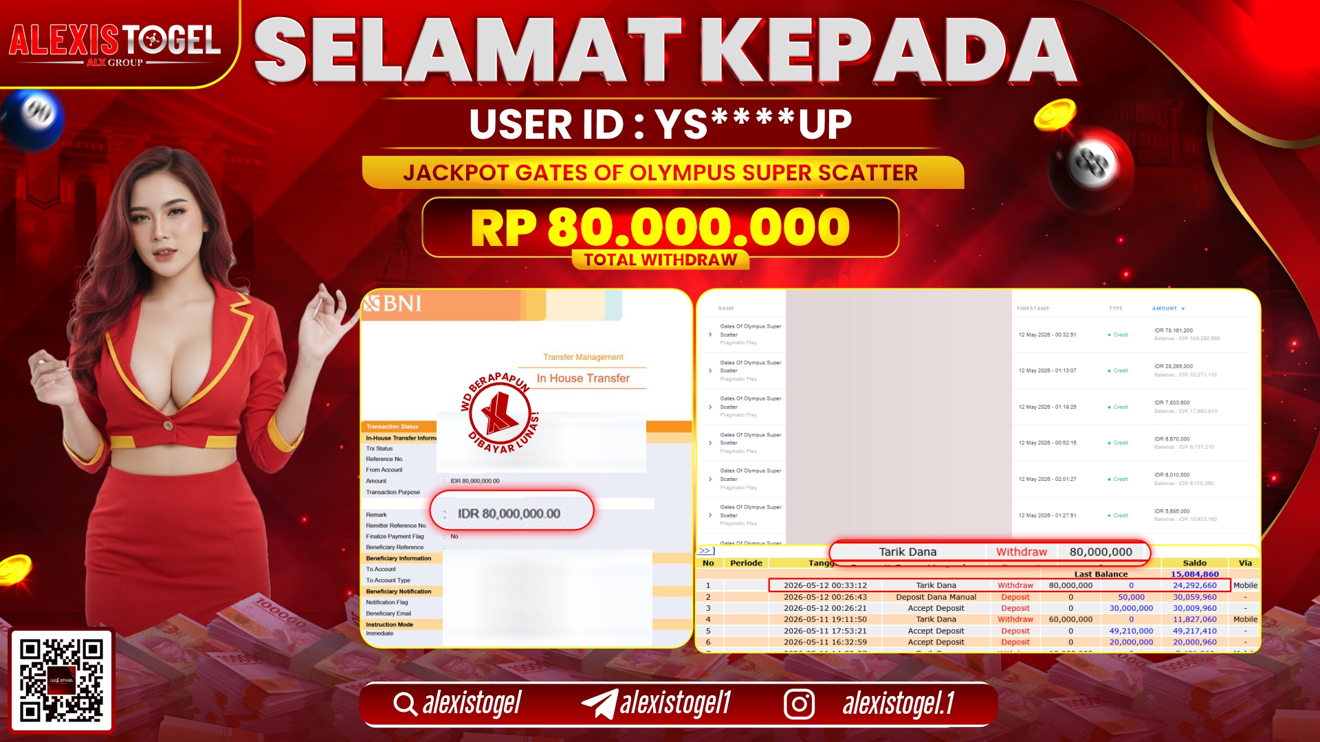 ALEXISTOGEL JACKPOT DI GATES OF OLYMPUS SUPER SCATTER RP.80.000.000,- LUNAS