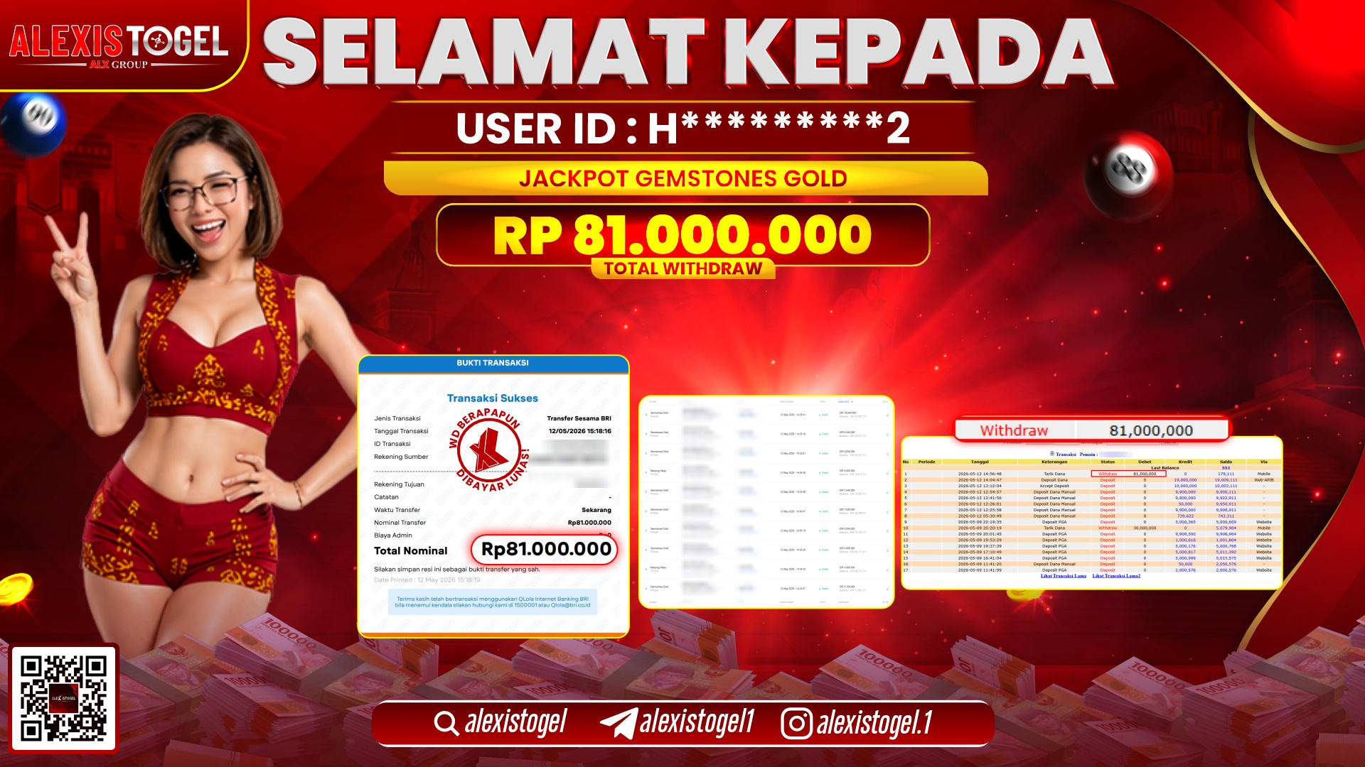 ALEXISTOGEL JACKPOT DI GAME STONE'S GOLD RP.81.000.000,- LUNAS
