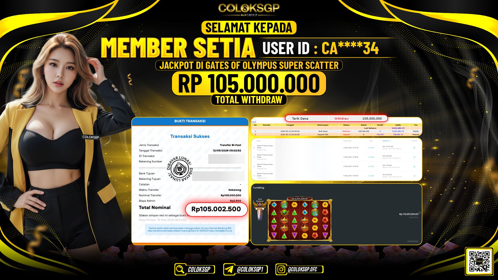 COLOKSGP JACKPOT PRAGMATIC PLAY - GATES OF OLMPUS SUPER SCATTER