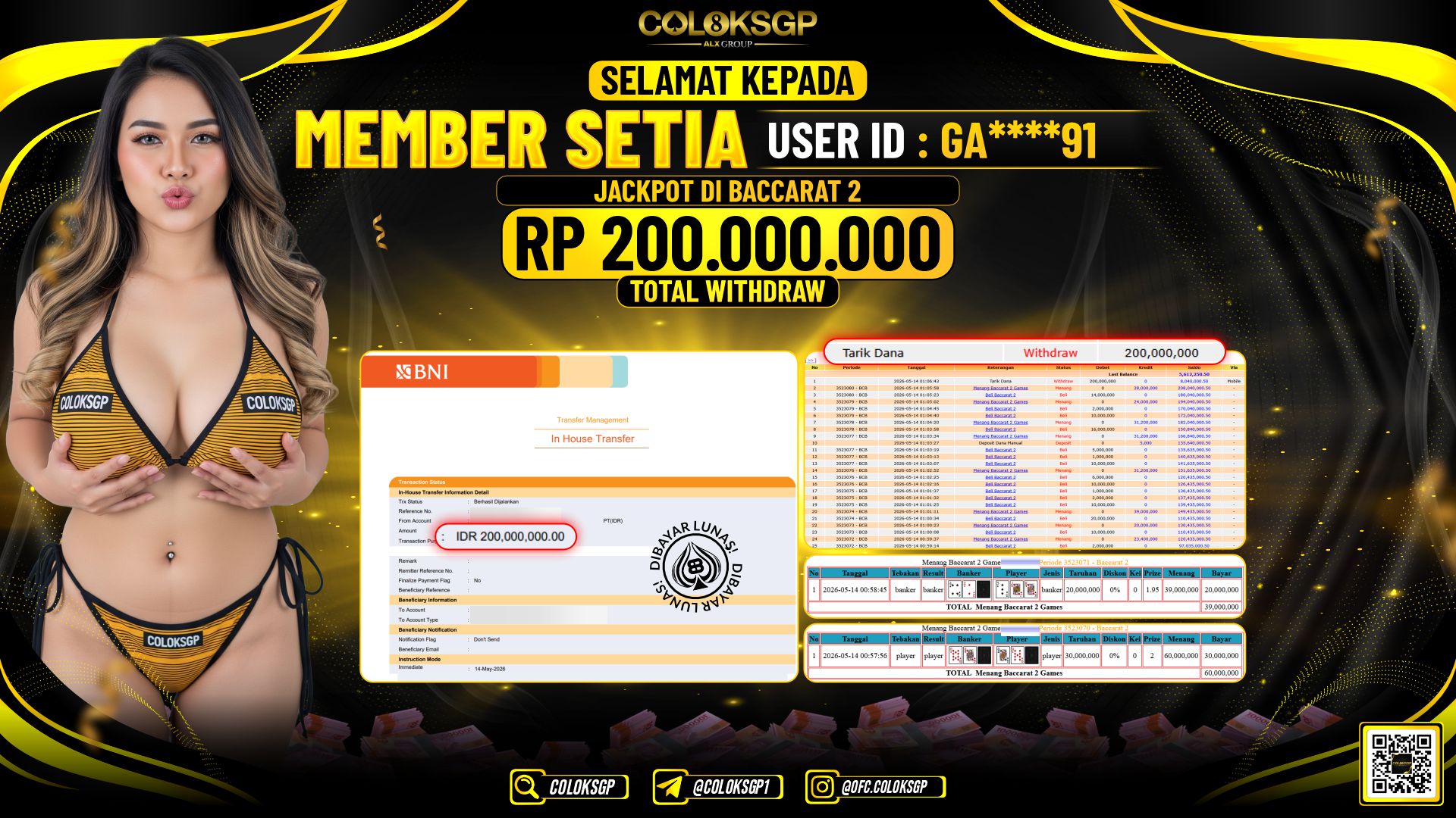 COLOKSGP JACKPOT IDNLIVE- BACCARAT 2