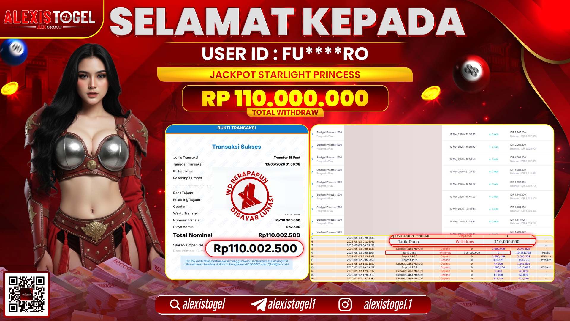 ALEXISTOGEL JACKPOT DI STARLIGHT PRINCESS RP.110.000.000,- LUNAS