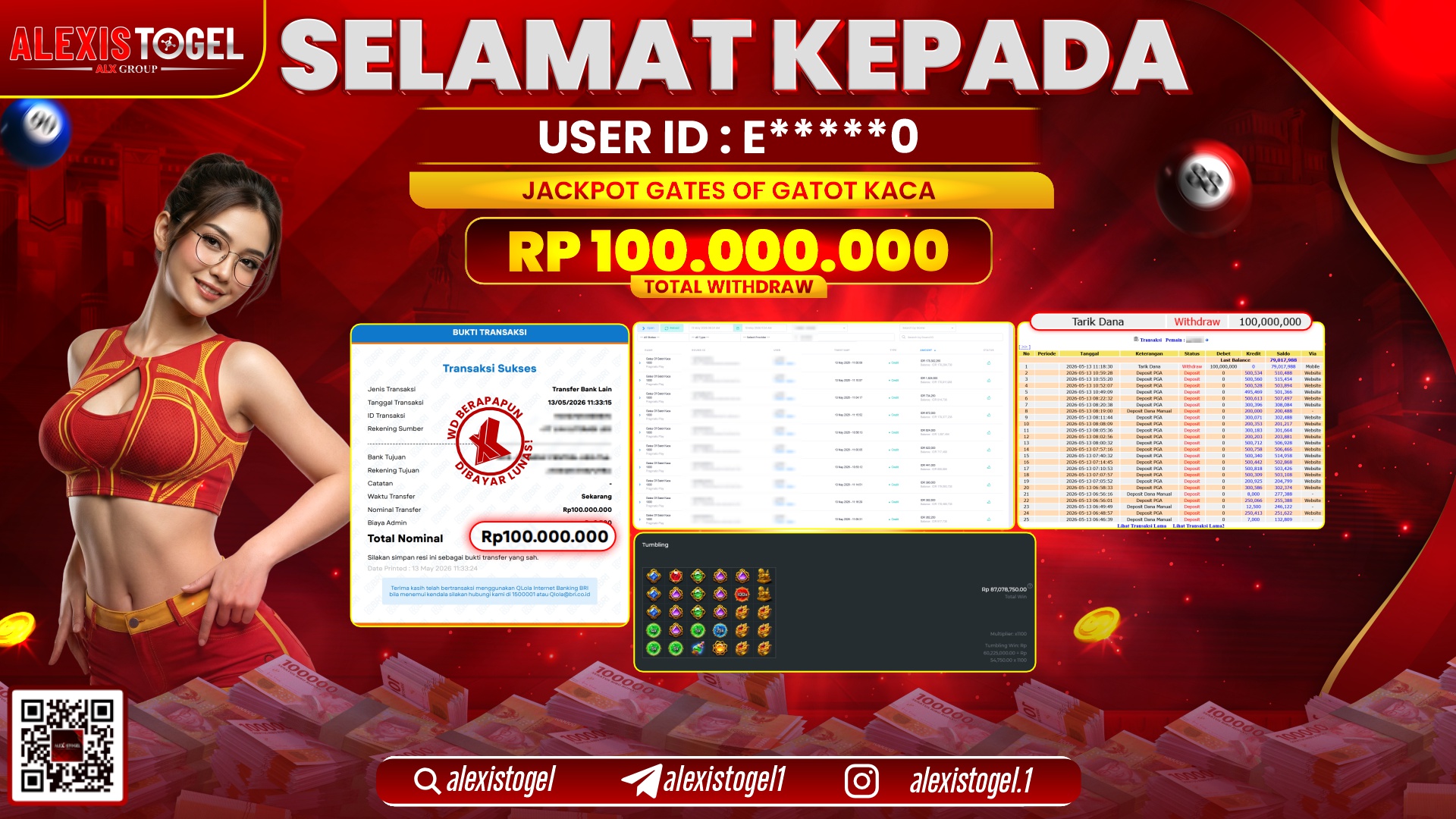 ALEXISTOGEL JACKPOT DI GATES OF GATOT KACA RP.100.000.000,- LUNAS