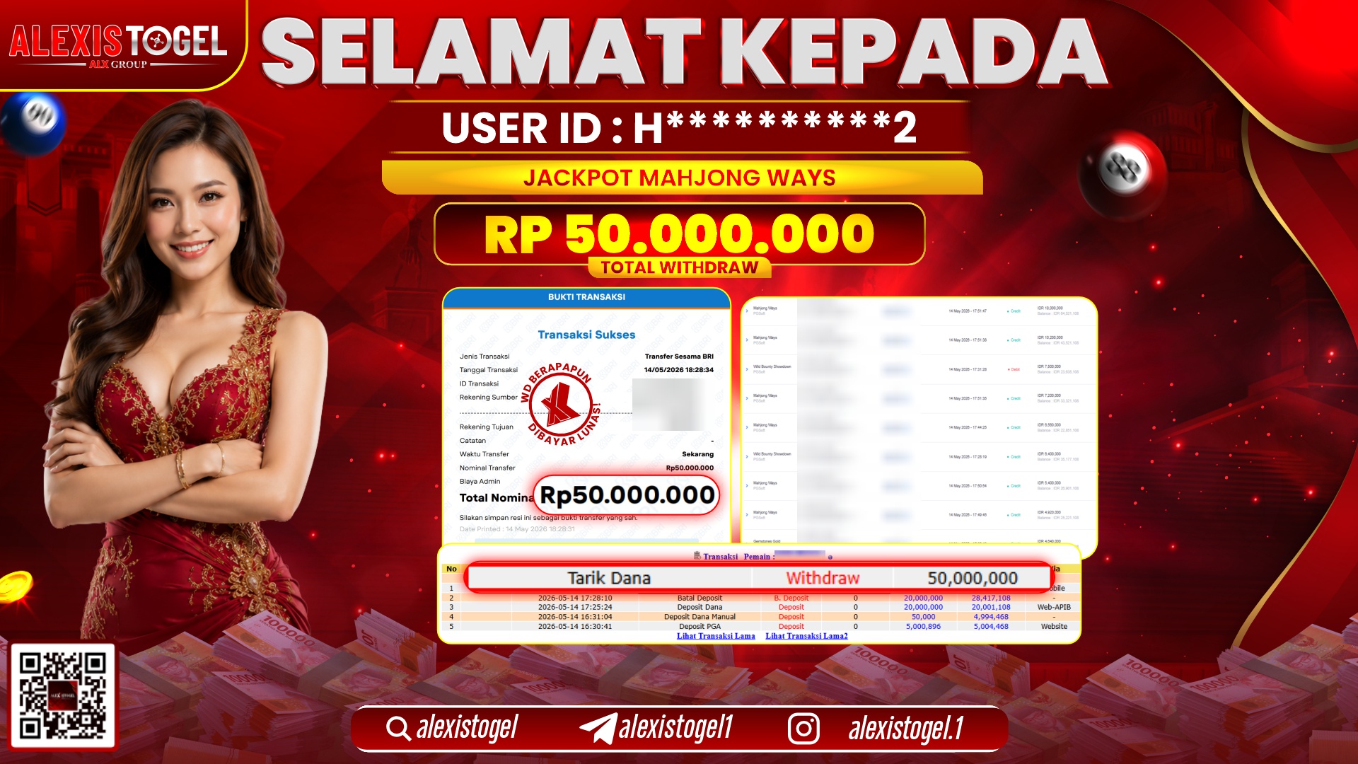 ALEXISTOGEL JACKPOT DI MAHJONG WAYS RP.50.000.000,- LUNAS