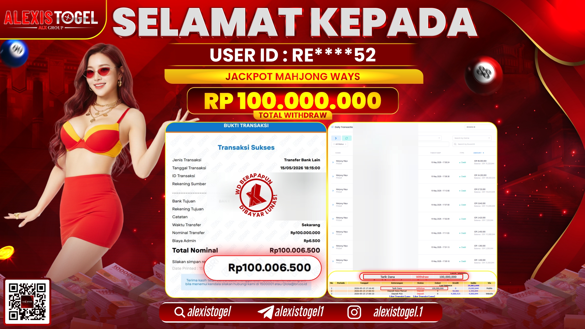 ALEXISTOGEL JACKPOT DI MAHJONG WAYS RP.100.000.000,- LUNAS