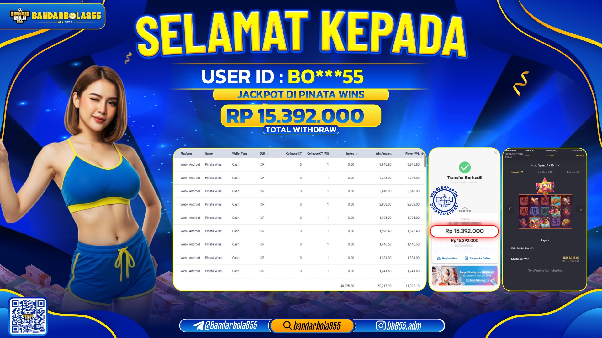 🎖 JACKPOT BANDARBOLA855 DI PINATA WINS Rp15.392.000🎖