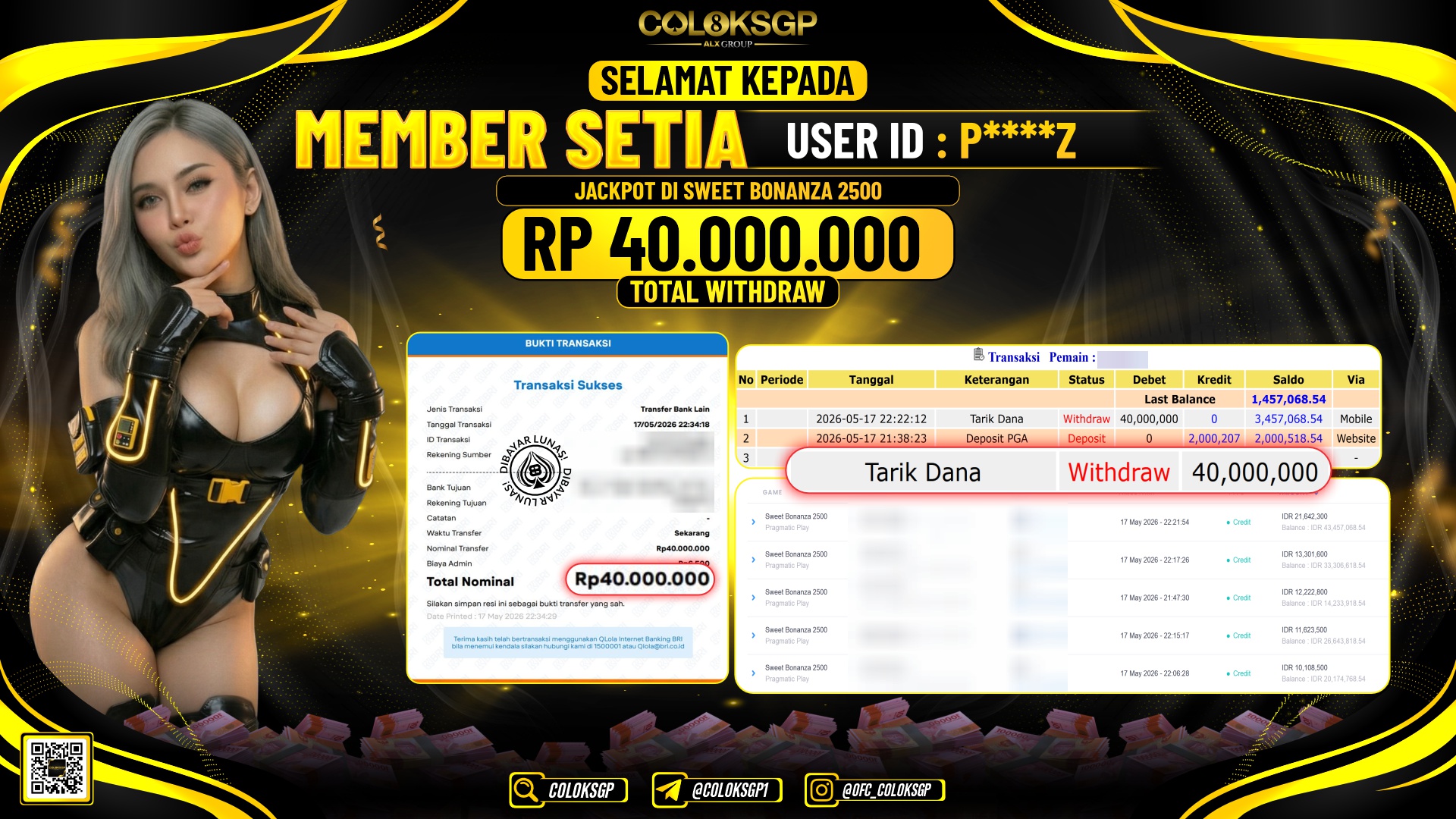 COLOKSGP JACKPOT PRAGMATIC PLAY-SWEET BONANZA 2500