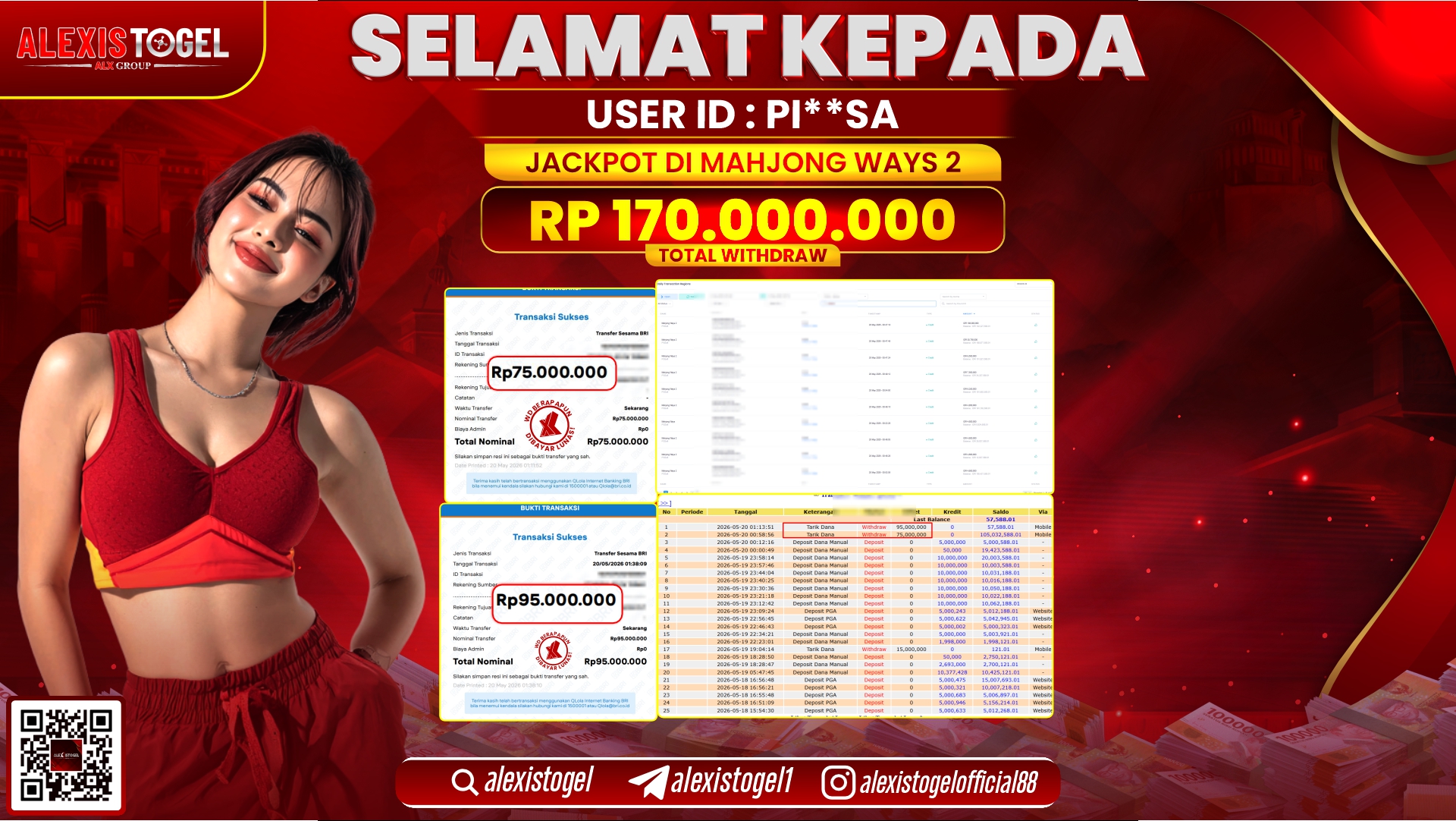 ALEXISTOGEL JACKPOT DI MAHJONG WAYS 2 RP.170.000.000,- LUNAS