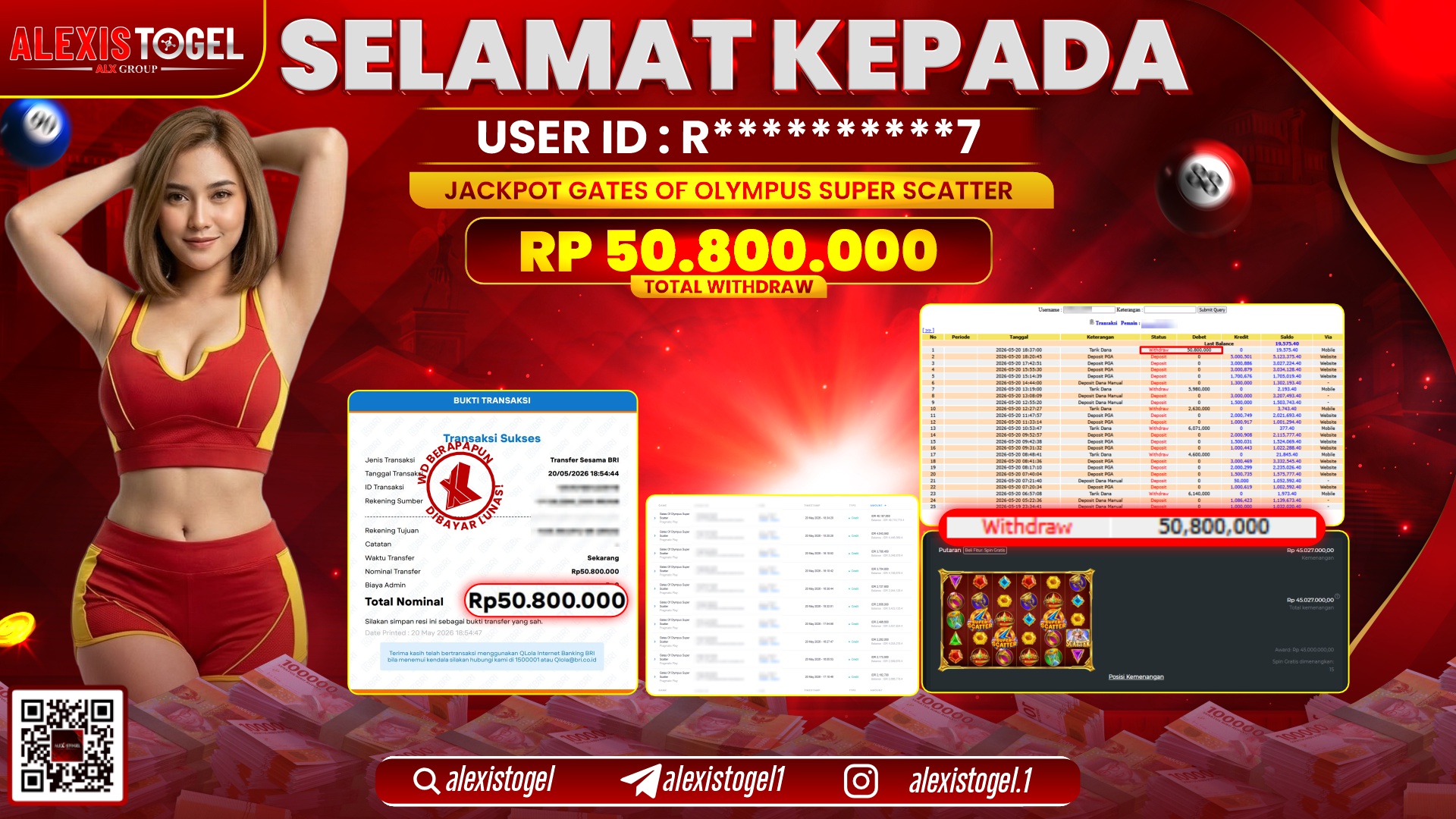 ALEXISTOGEL JACKPOT DI GATES OF OLYMPUS SUPER SCATTER RP.50.800.000,- LUNAS