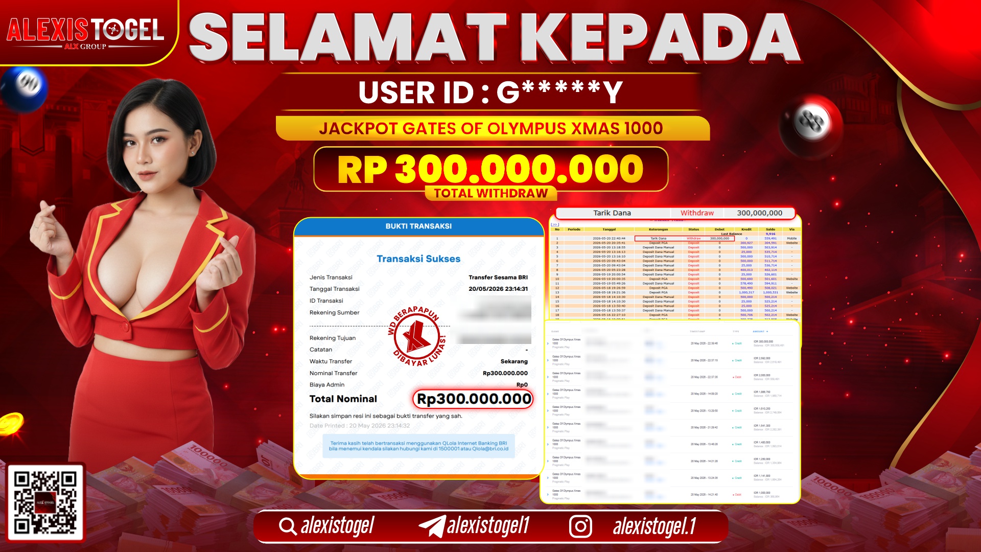ALEXISTOGEL JACKPOT DI GATES OF OLYMPUS XMAS 1000 RP.300.000.000,- LUNAS
