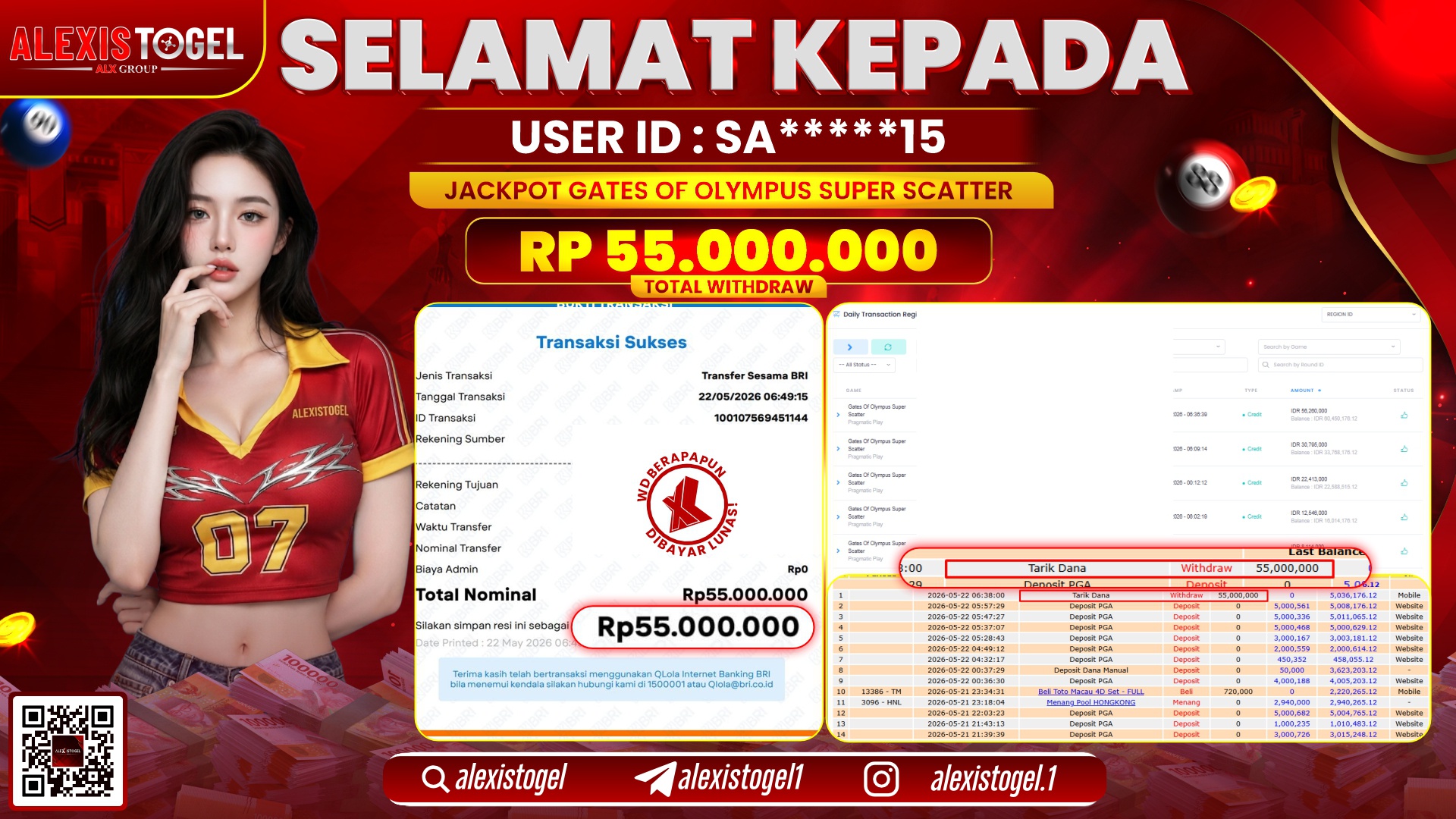 ALEXISTOGEL JACKPOT DI GATES OF OLYMPUS SUPER SCATTER RP.55.000.000,- LUNAS