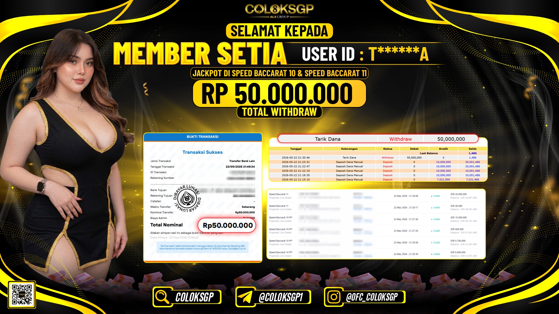 COLOKSGP JACKPOT PRAGMATIC LIVE DEALER-SPEED BACCARAT 10 & SPEED BACCARAT 11 