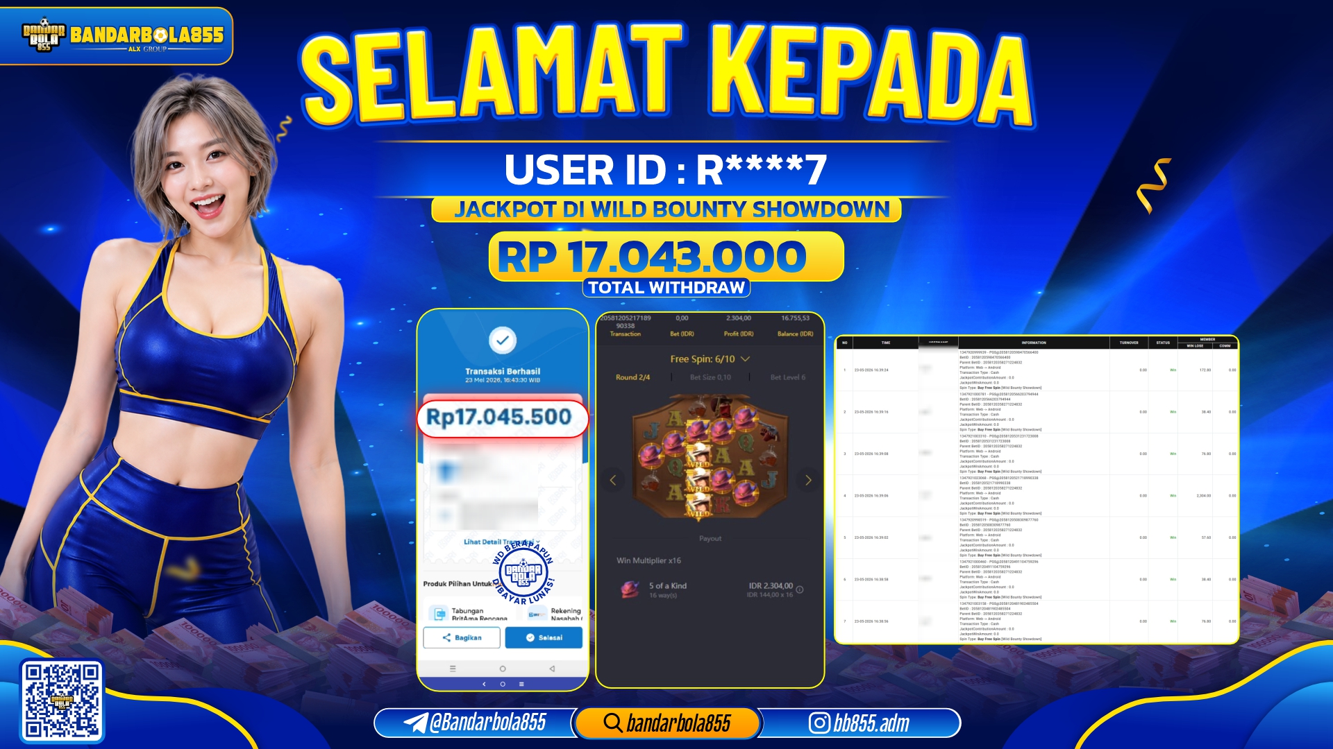 🎖 JACKPOT BANDARBOLA855 DI WILD BOUNTY SHOWDOWN Rp17.043.000🎖