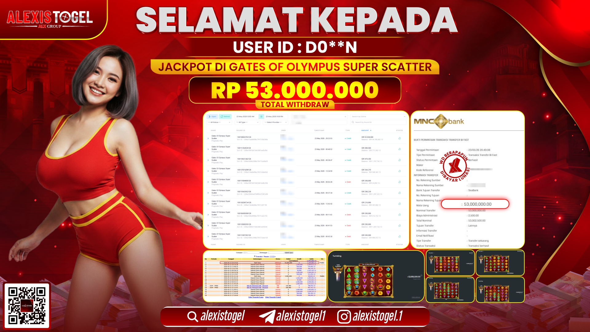 ALEXISTOGEL JACKPOT DI GATES OF OLYMPUS SUPER SCATTER RP.53.000.000,- LUNAS