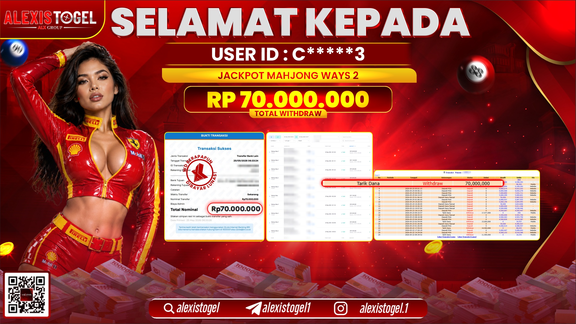 ALEXISTOGEL JACKPOT DI MAHJONG WAYS 2 RP.70.000.000,- LUNAS