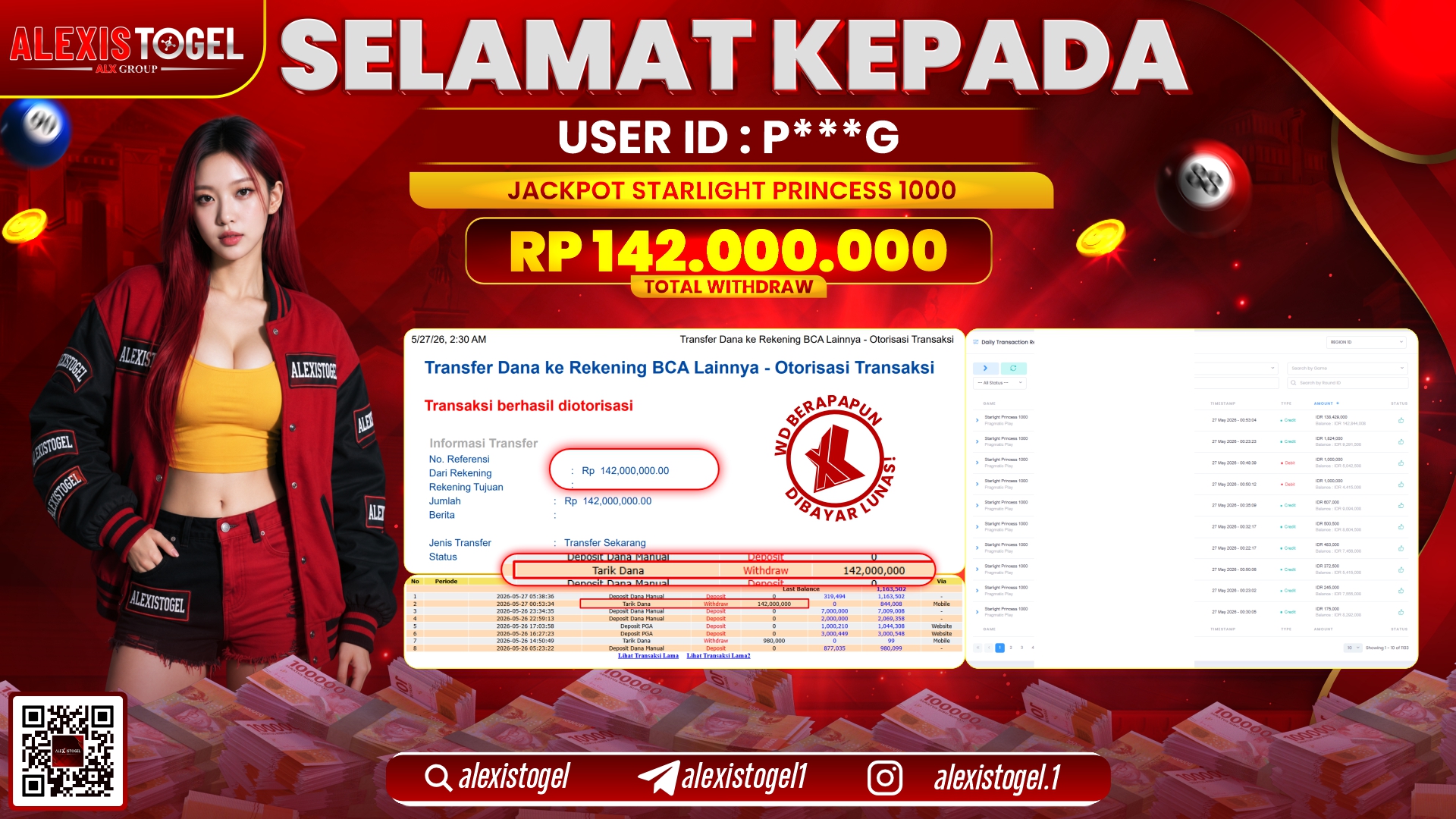 ALEXISTOGEL JACKPOT DI STARLIGHT PRINCES 1000 RP.142.000.000,- LUNAS