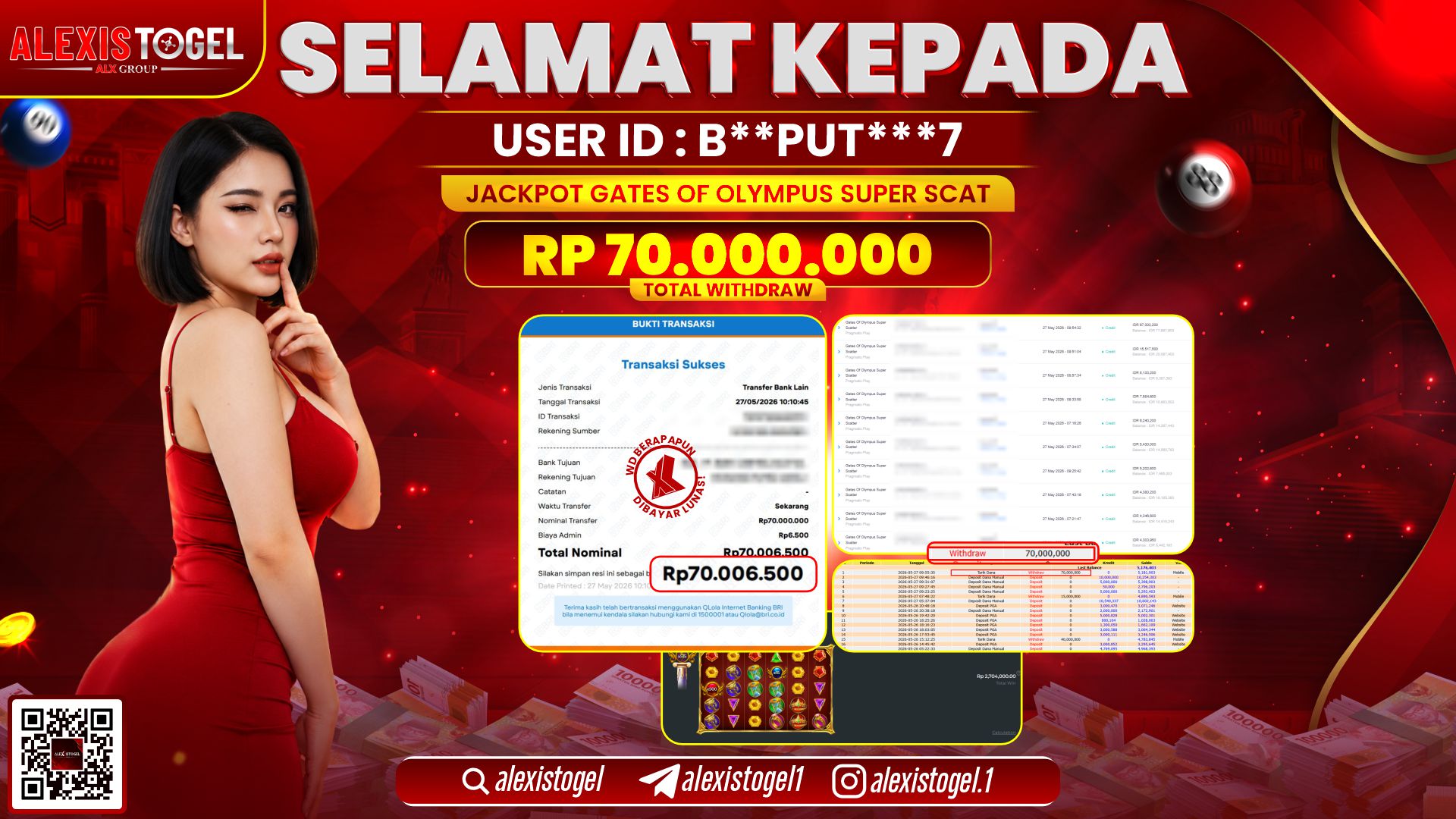 ALEXISTOGEL JACKPOT DI GATES OF OLYMPUS SUPER SCATTER RP.70.000.000,- LUNAS