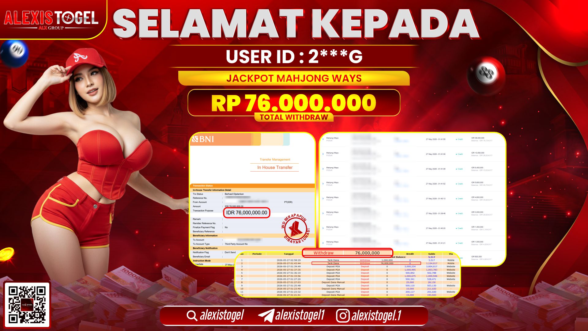 ALEXISTOGEL JACKPOT DI MAHJONG WAYS RP.76.000.000,- LUNAS