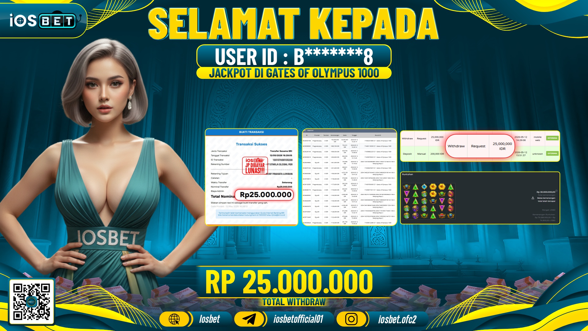 Bukti Pembayaran LUNAS SLOT GAME GACOR Rp.25.000.000,-