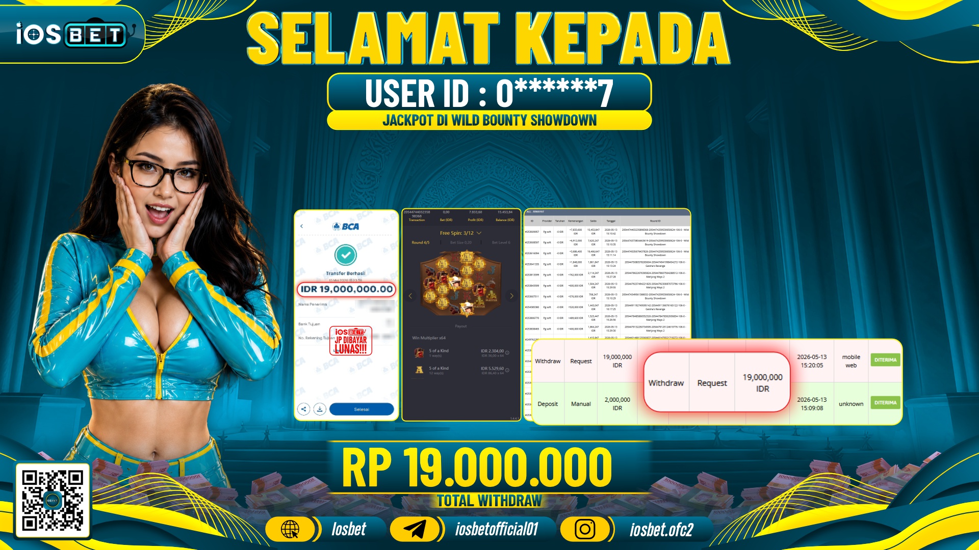 Bukti Pembayaran LUNAS SLOT GAME GACOR Rp.19.000.000,-