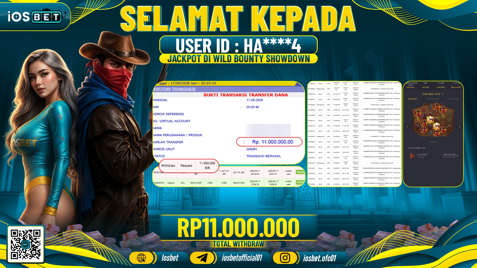 Bukti Pembayaran LUNAS SLOT GAME GACOR Rp.11.000.000,-