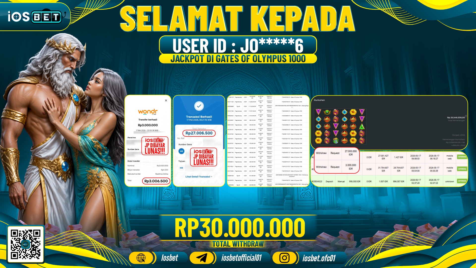 Bukti Pembayaran LUNAS SLOT GAME GACOR Rp.30.000.000,-