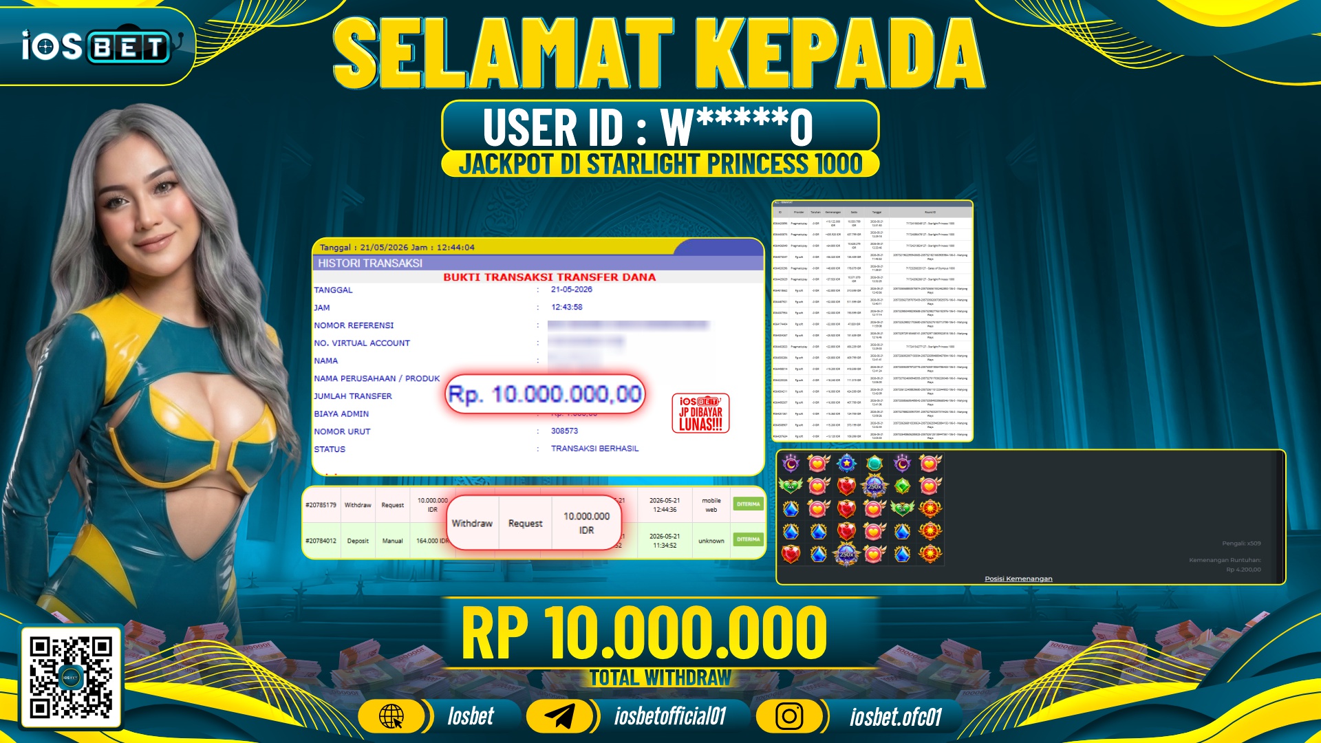 Bukti Pembayaran LUNAS SLOT GAME GACOR Rp.10.000.000,-